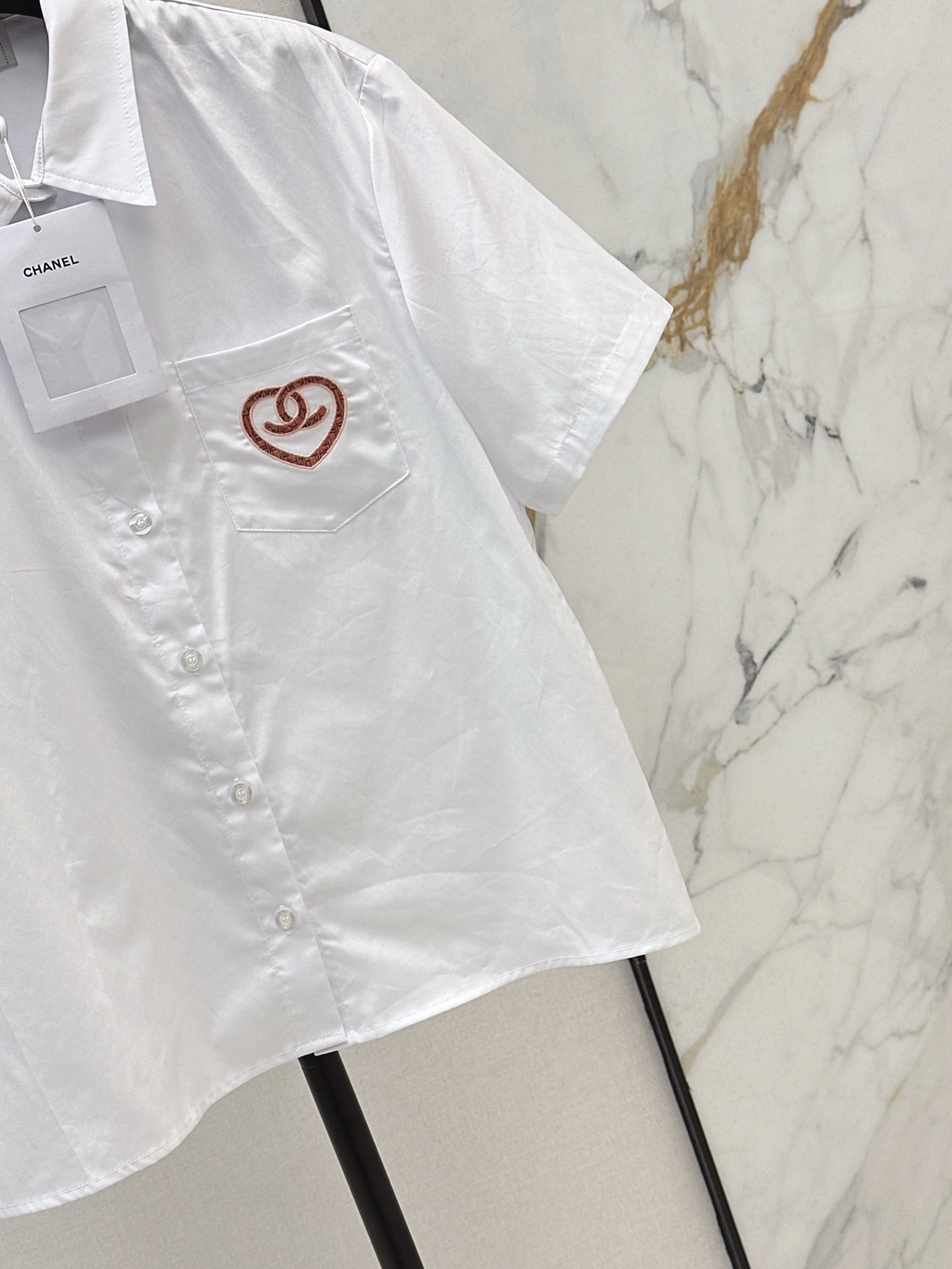 C*nel 25ss embroidered short-sleeve shirt