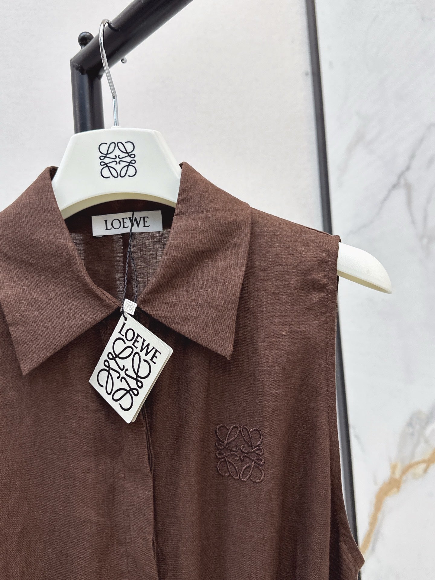 Loe* 25ss long linen belted dress