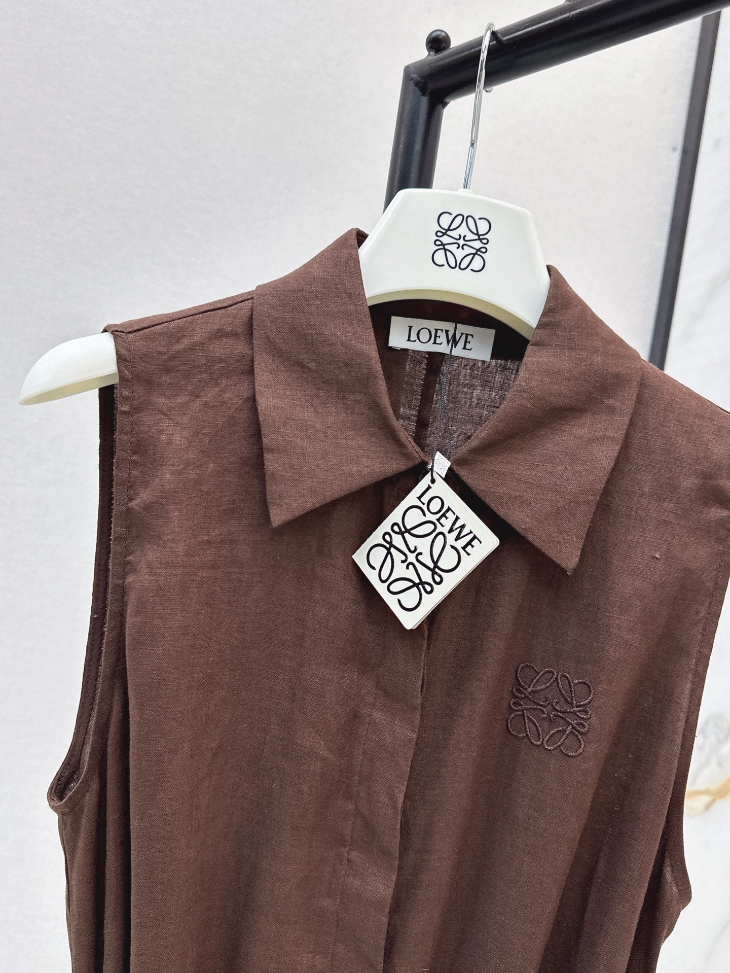 Loe* 25ss long linen belted dress