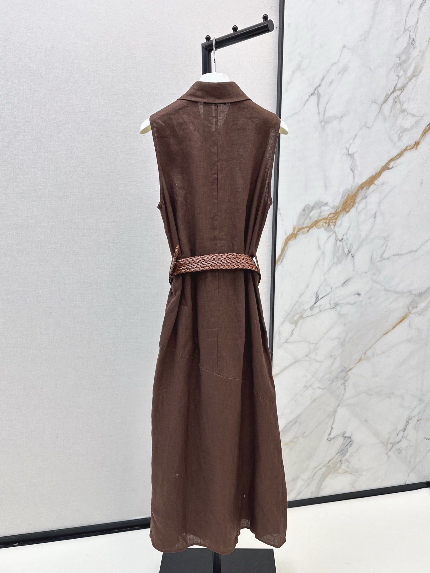 Loe* 25ss long linen belted dress