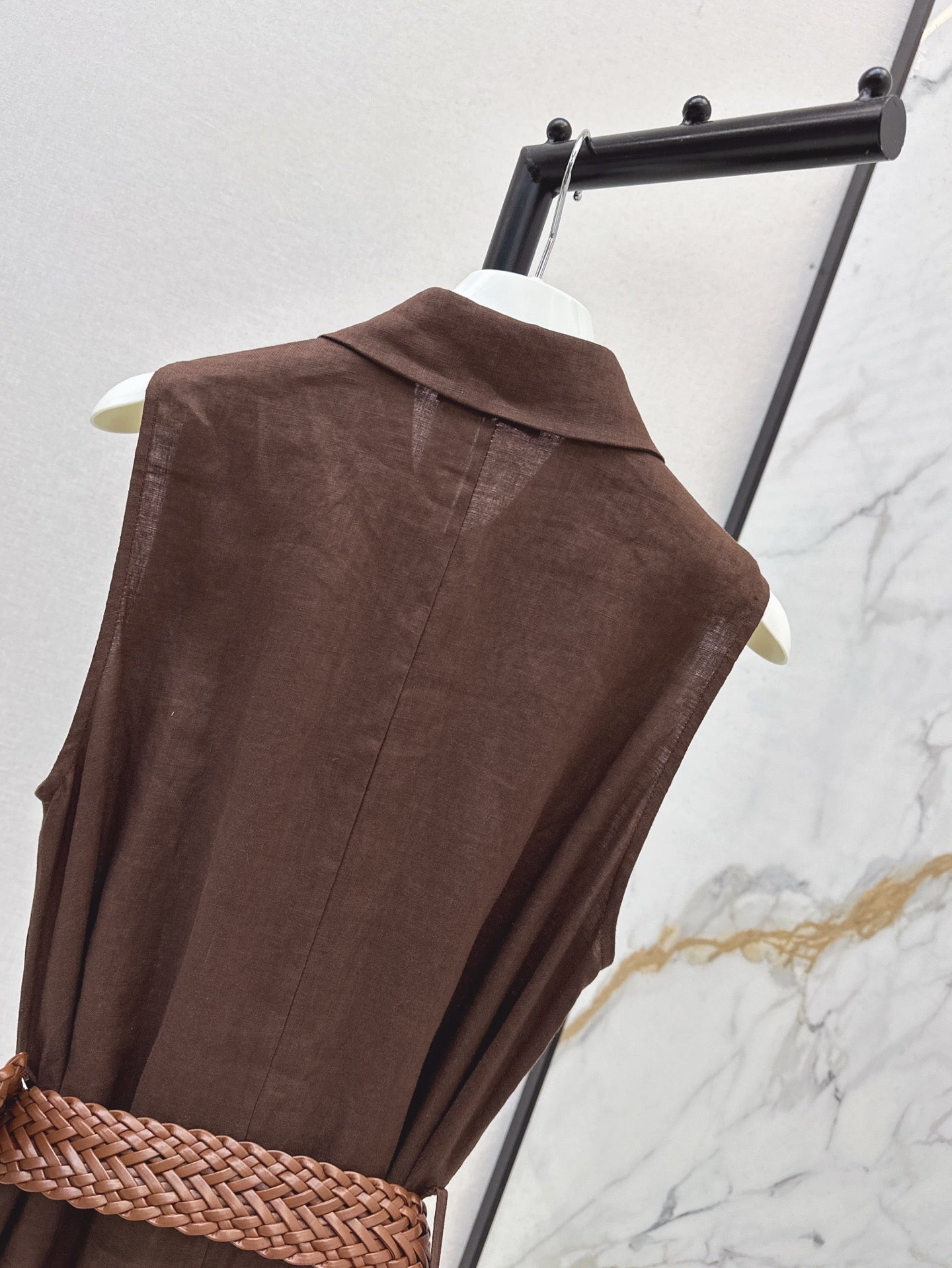 Loe* 25ss long linen belted dress