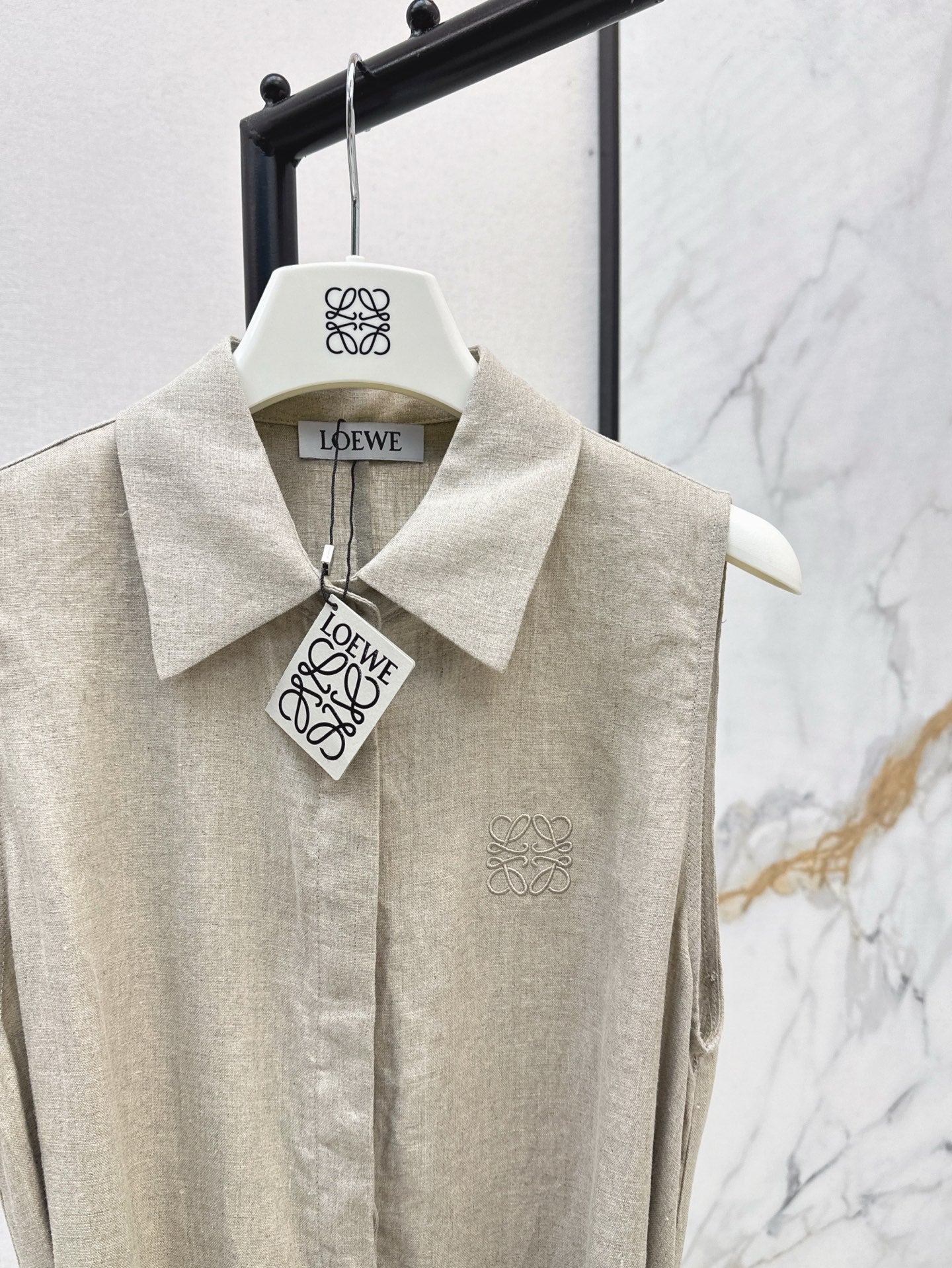 Loe* 25ss long linen belted dress