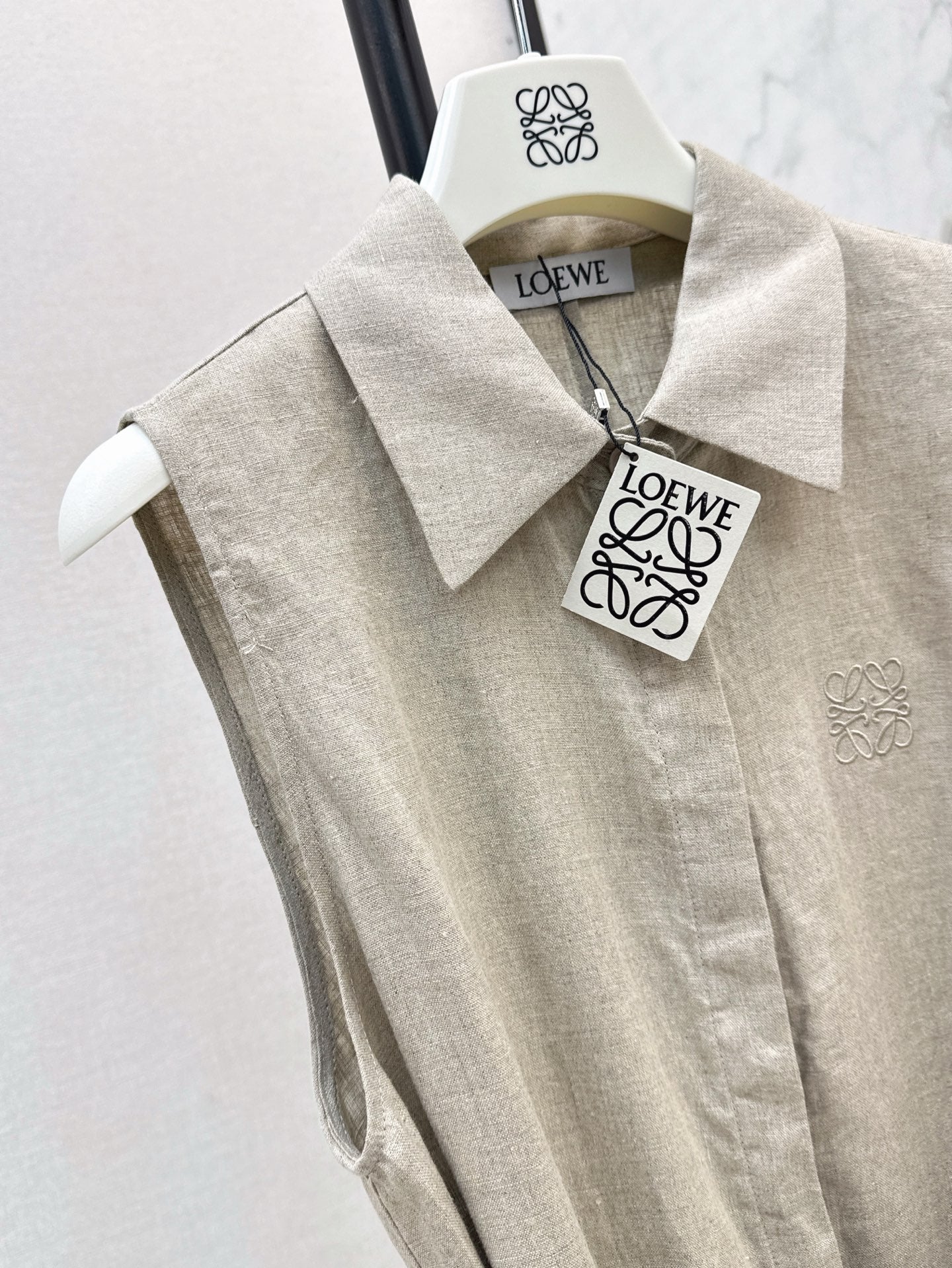 Loe* 25ss long linen belted dress