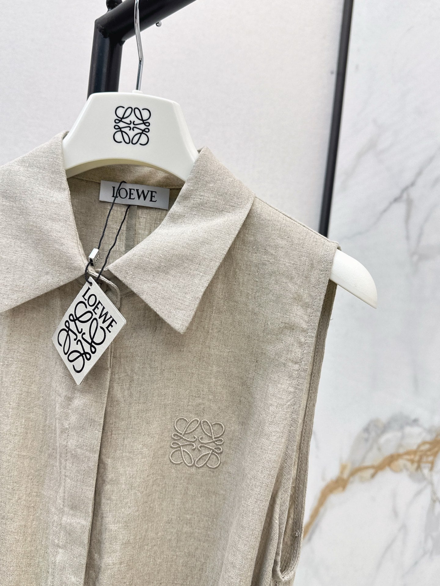 Loe* 25ss long linen belted dress