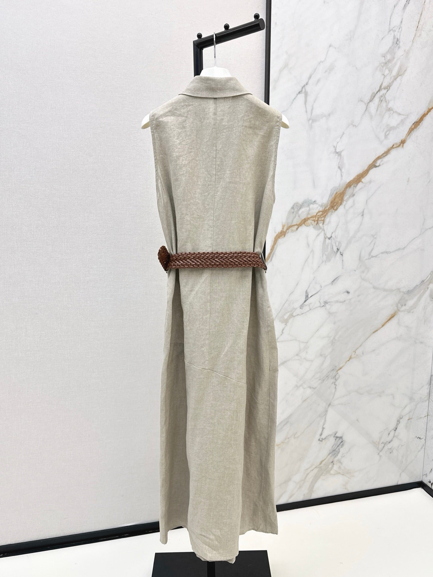 Loe* 25ss long linen belted dress