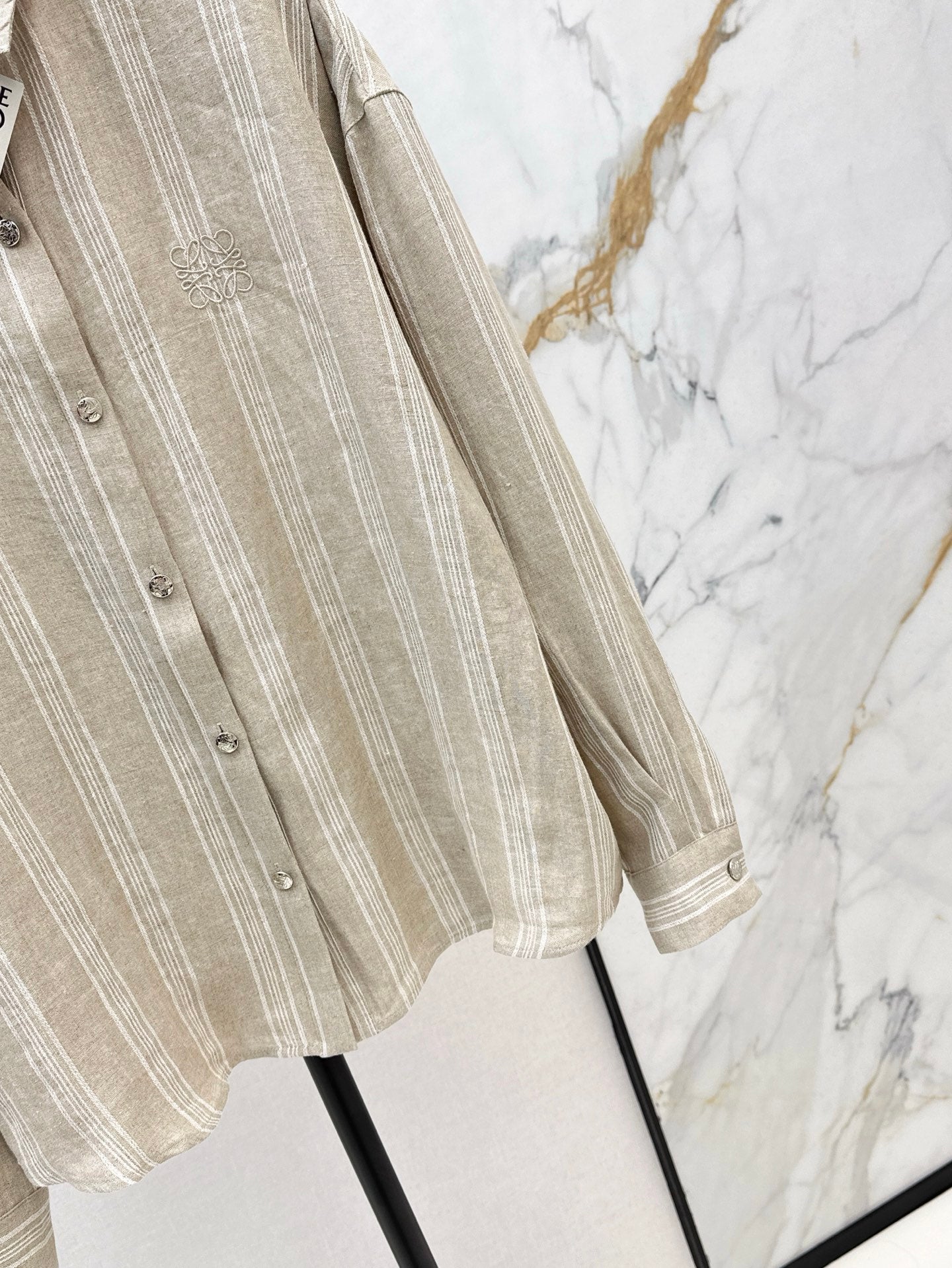 Loe* 25ss linen striped shirt