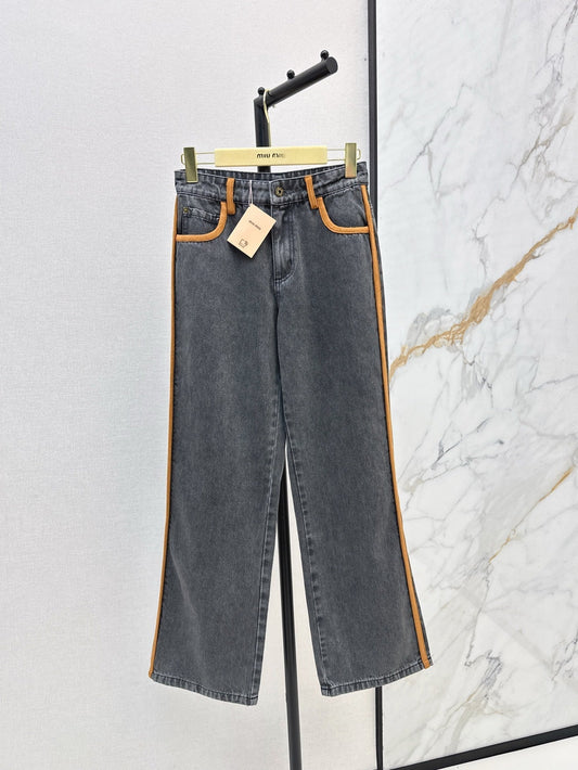 M*u 25ss denim and leather jeans