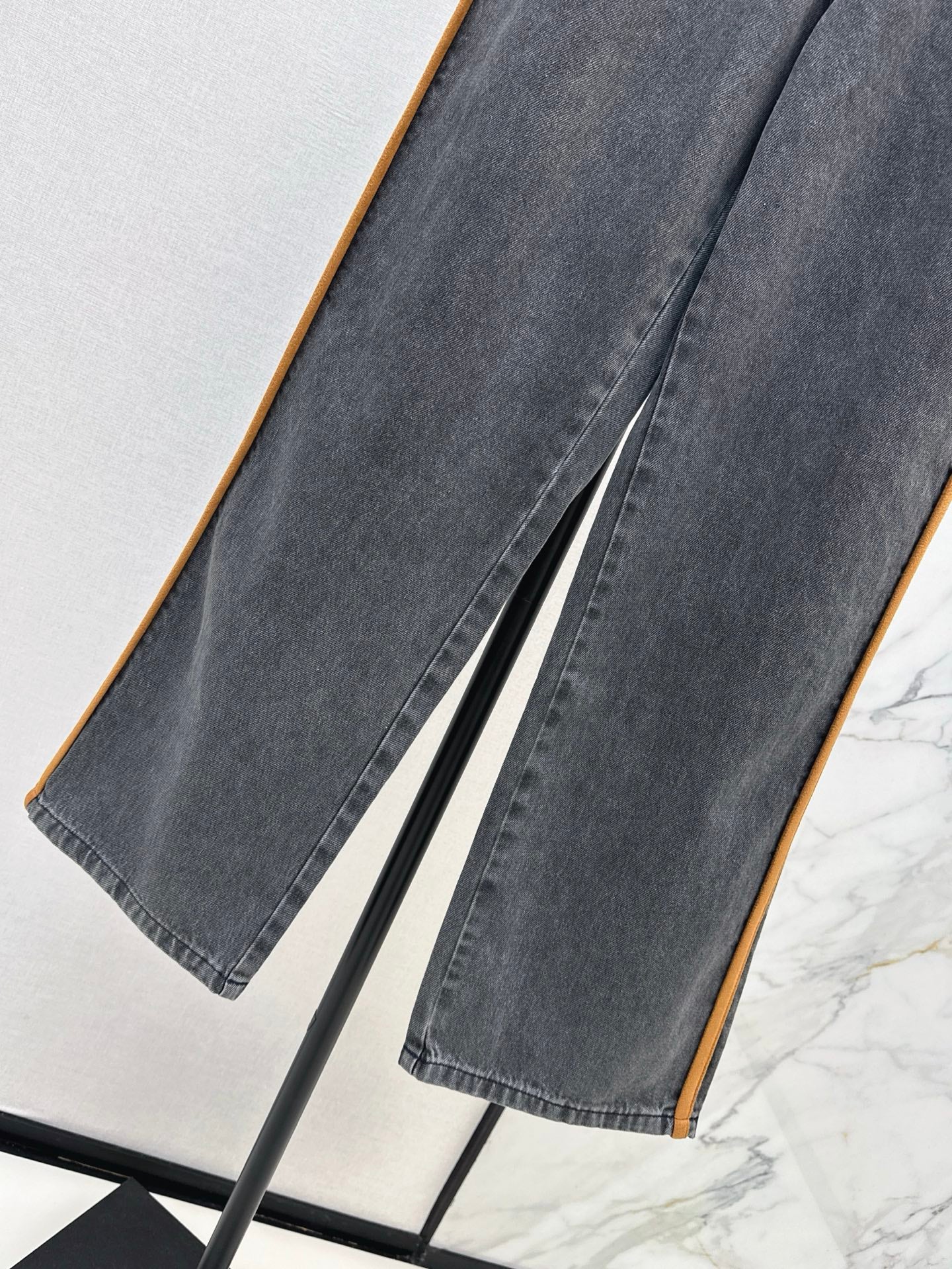 M*u 25ss denim and leather jeans