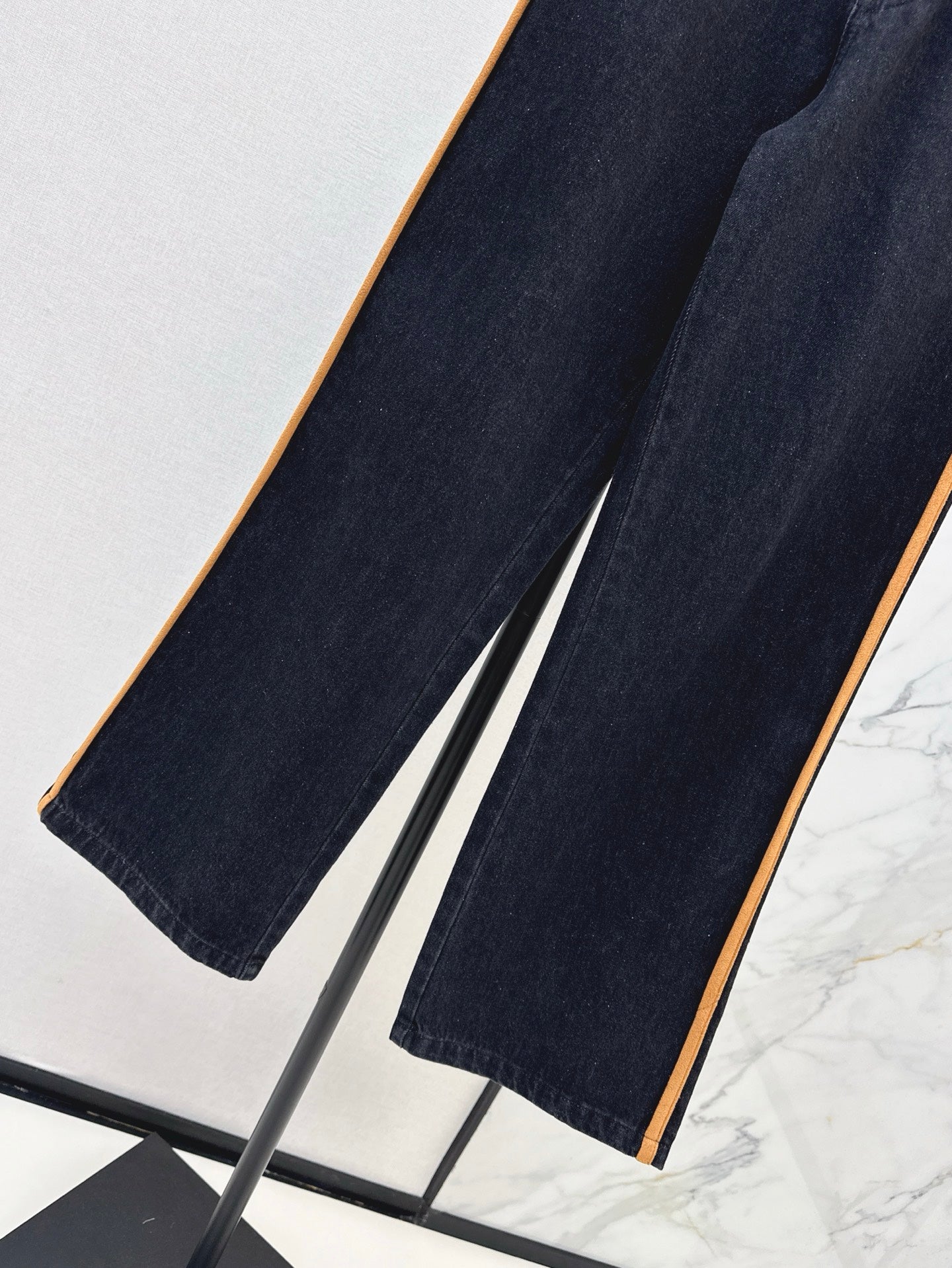 M*u 25ss denim and leather jeans