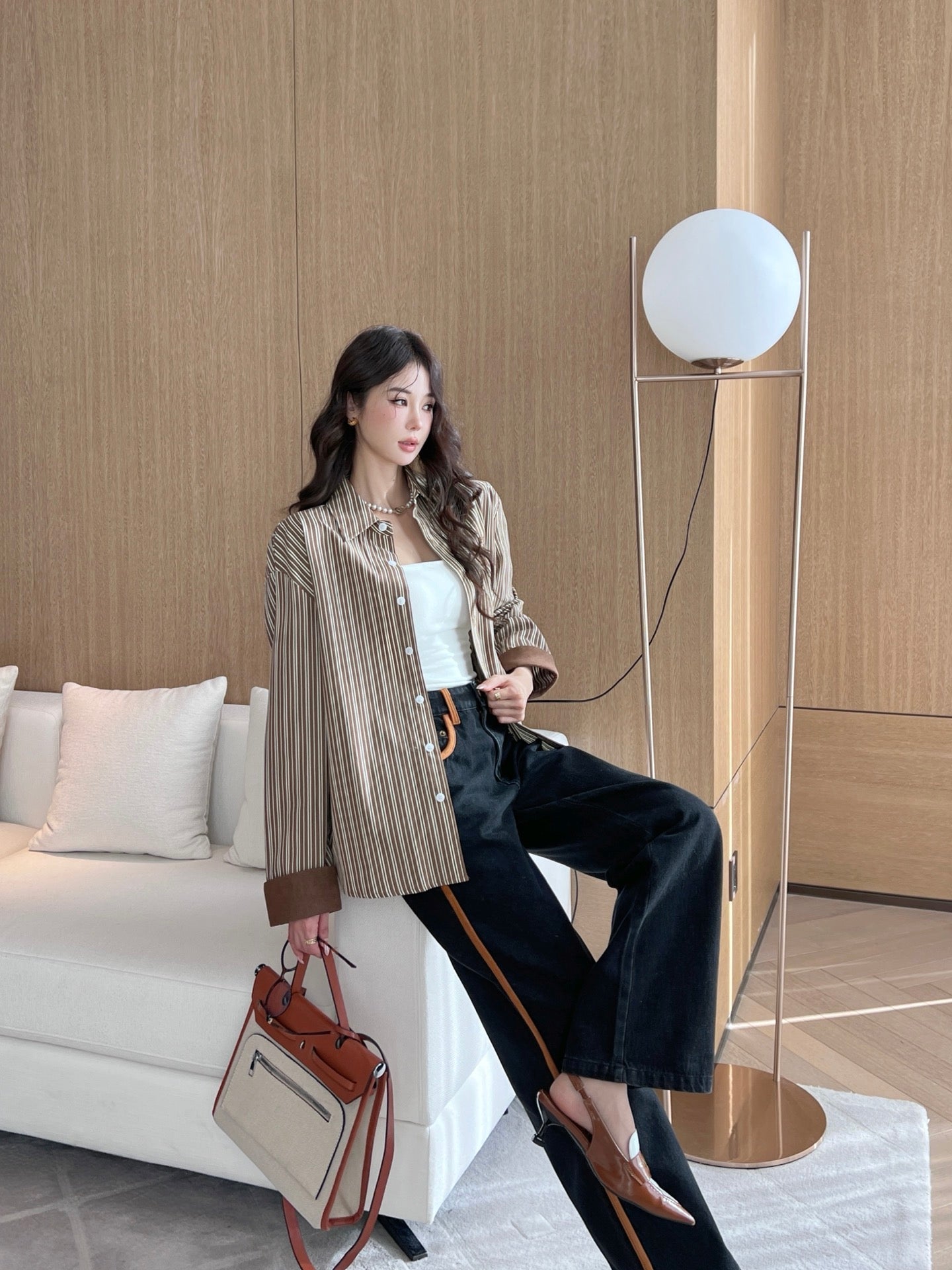 M*u 25ss denim and leather jeans