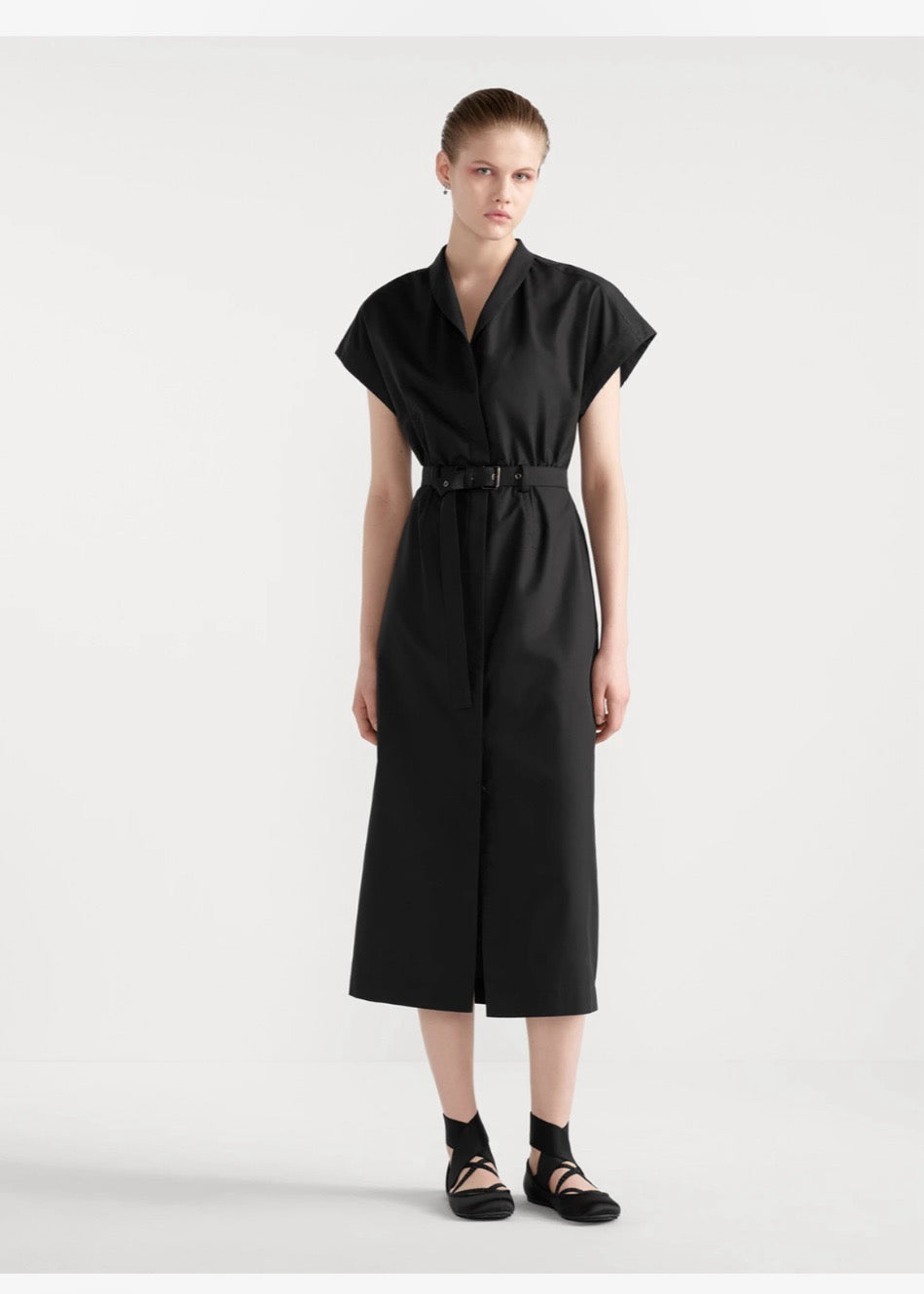 D*r 25ss V-neck mid-length dress