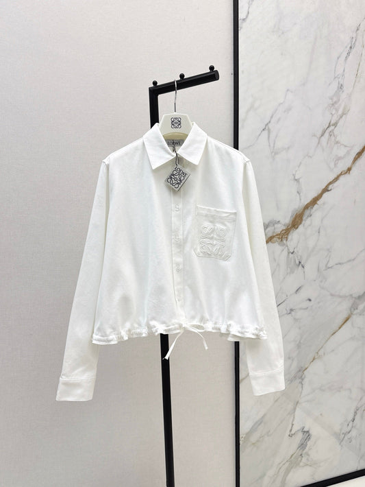 Loe* 25ss split back denim shirt