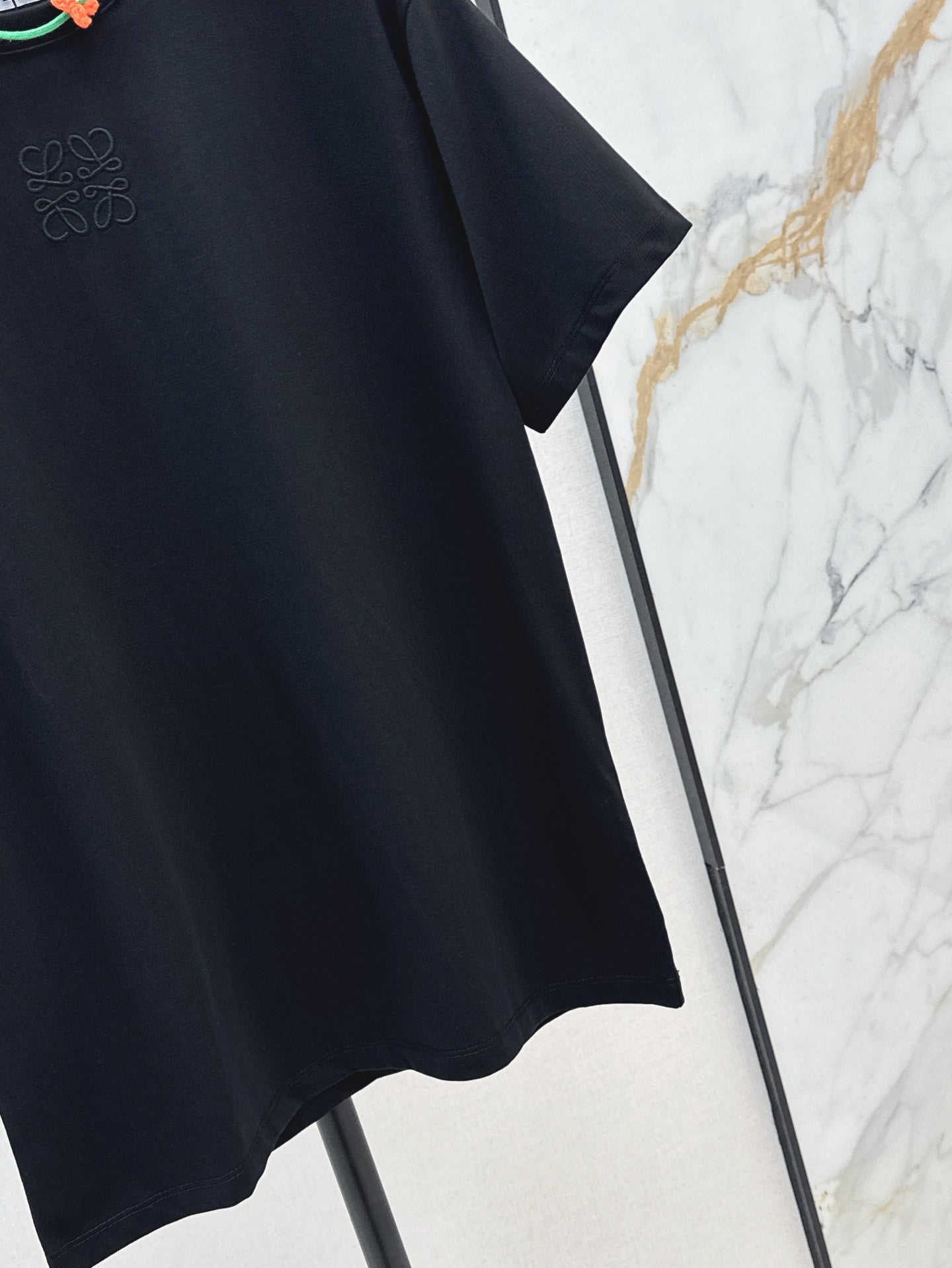 Loe* 25ss floral crochet collar T-shirt