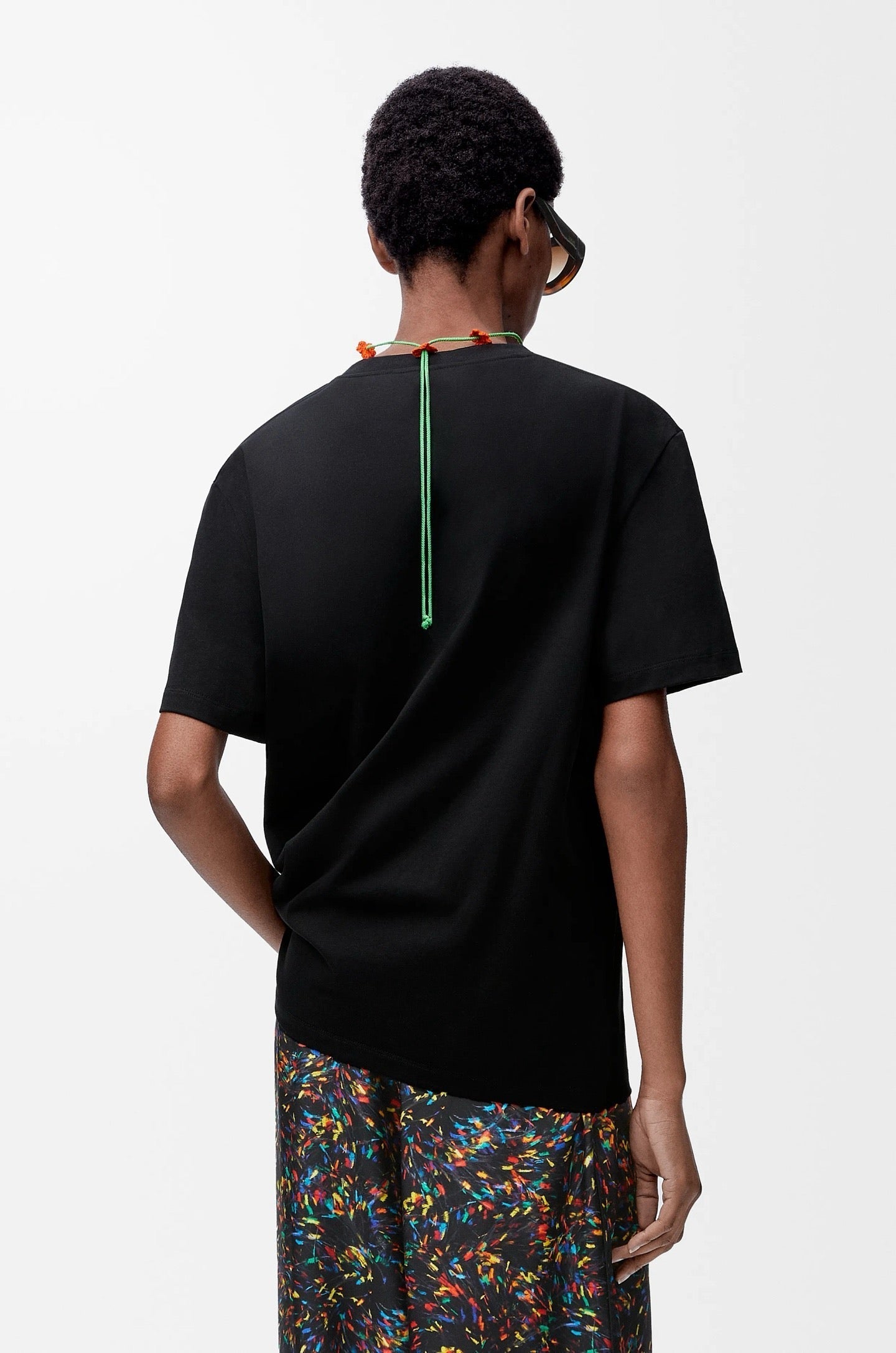 Loe* 25ss floral crochet collar T-shirt