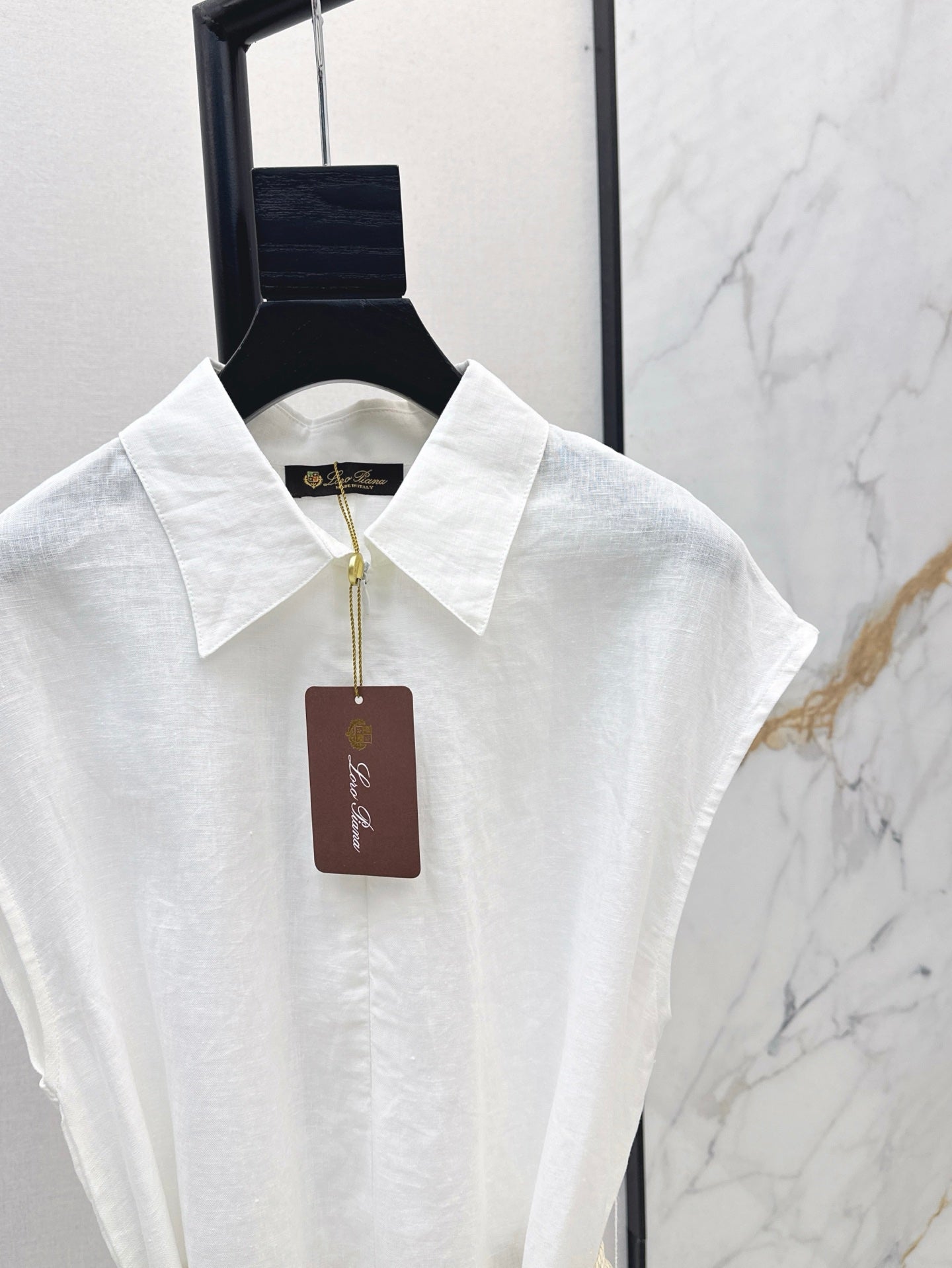 Lor*P 25ss linen tied belt shirt dress