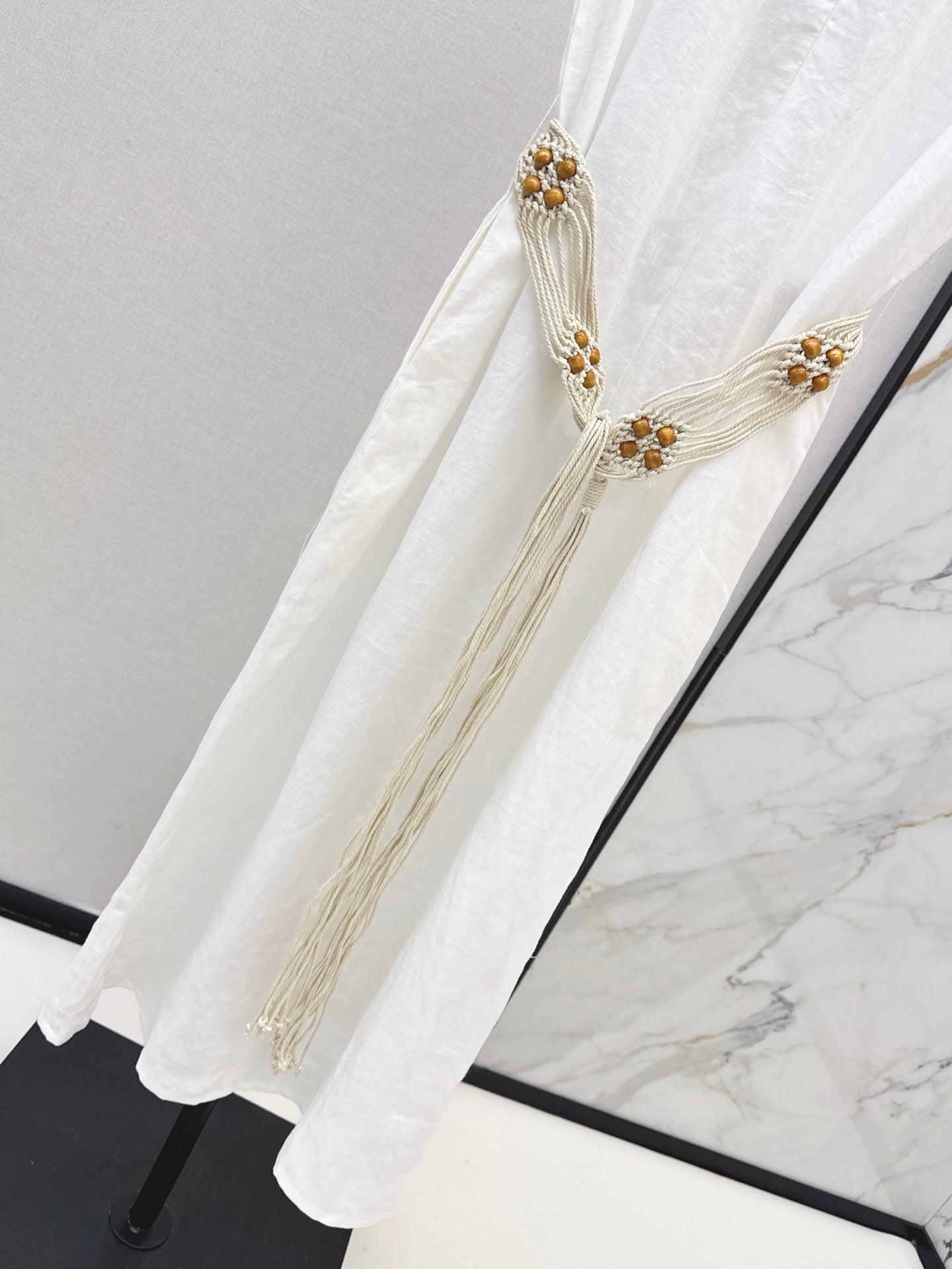 Lor*P 25ss linen tied belt shirt dress