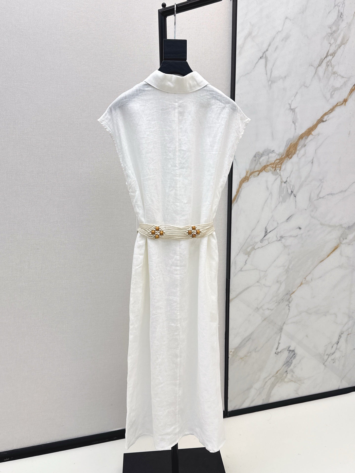 Lor*P 25ss linen tied belt shirt dress