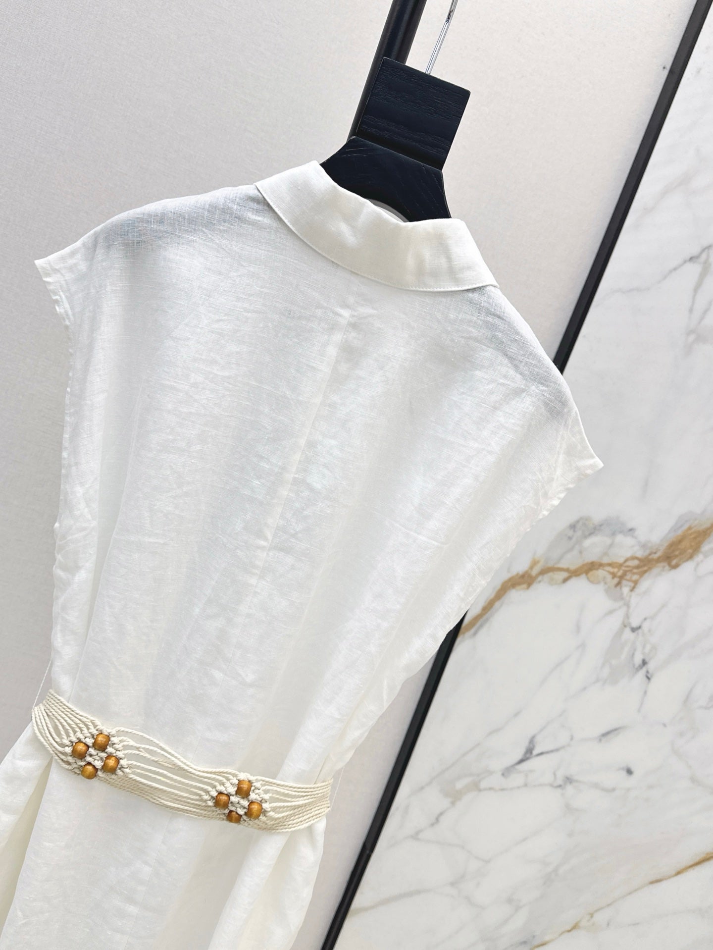 Lor*P 25ss linen tied belt shirt dress