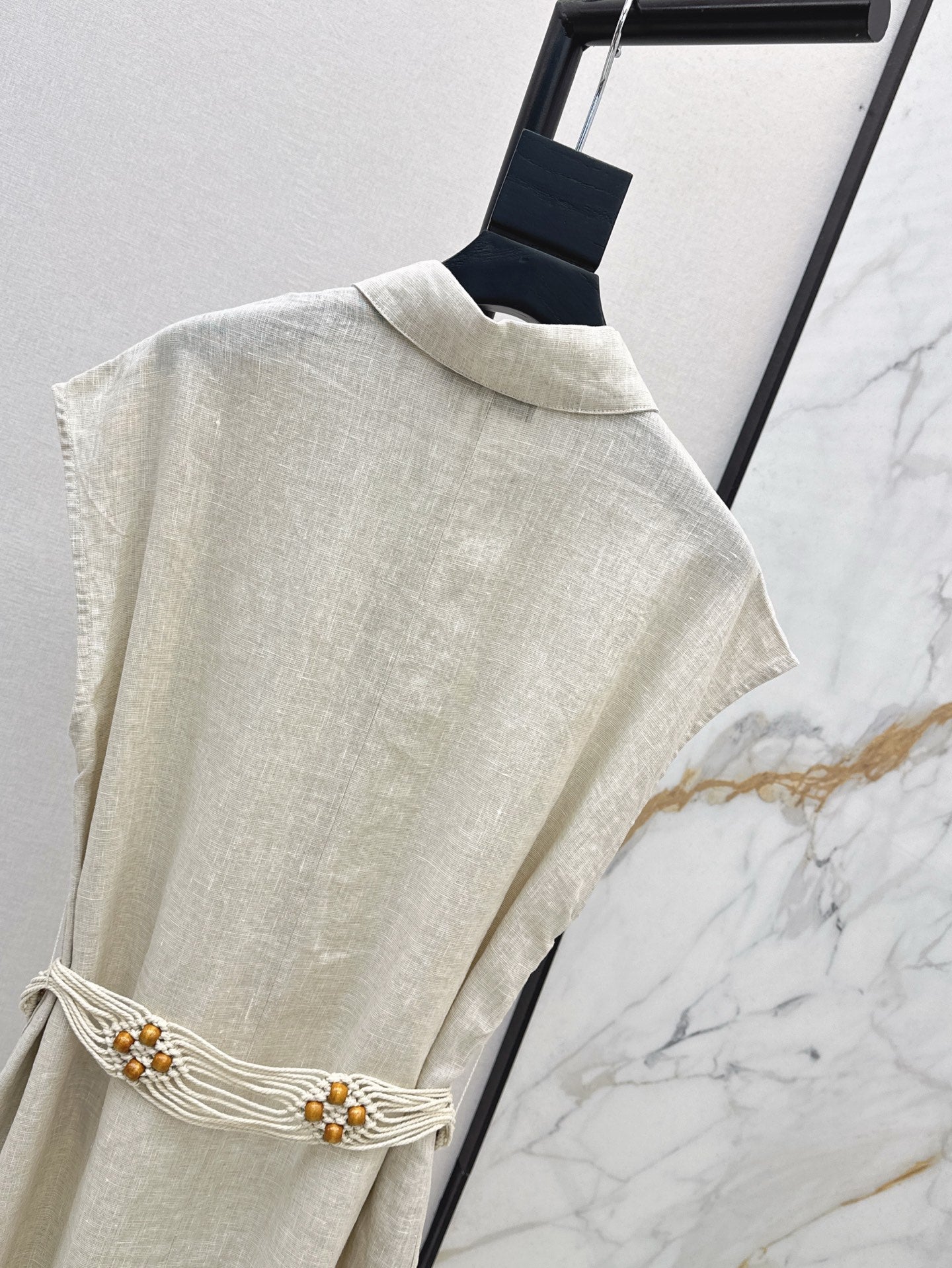 Lor*P 25ss linen tied belt shirt dress