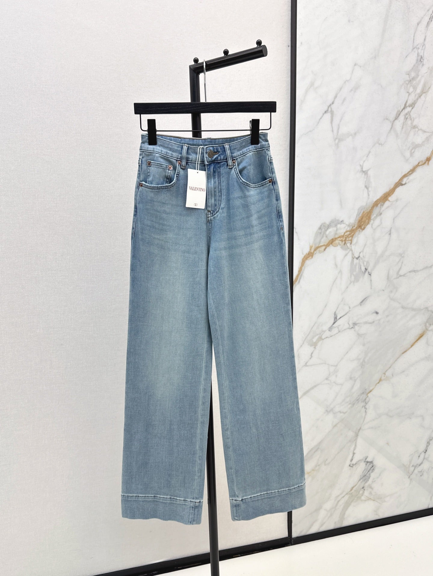 Valen* 25ss straight washed denim straight jeans