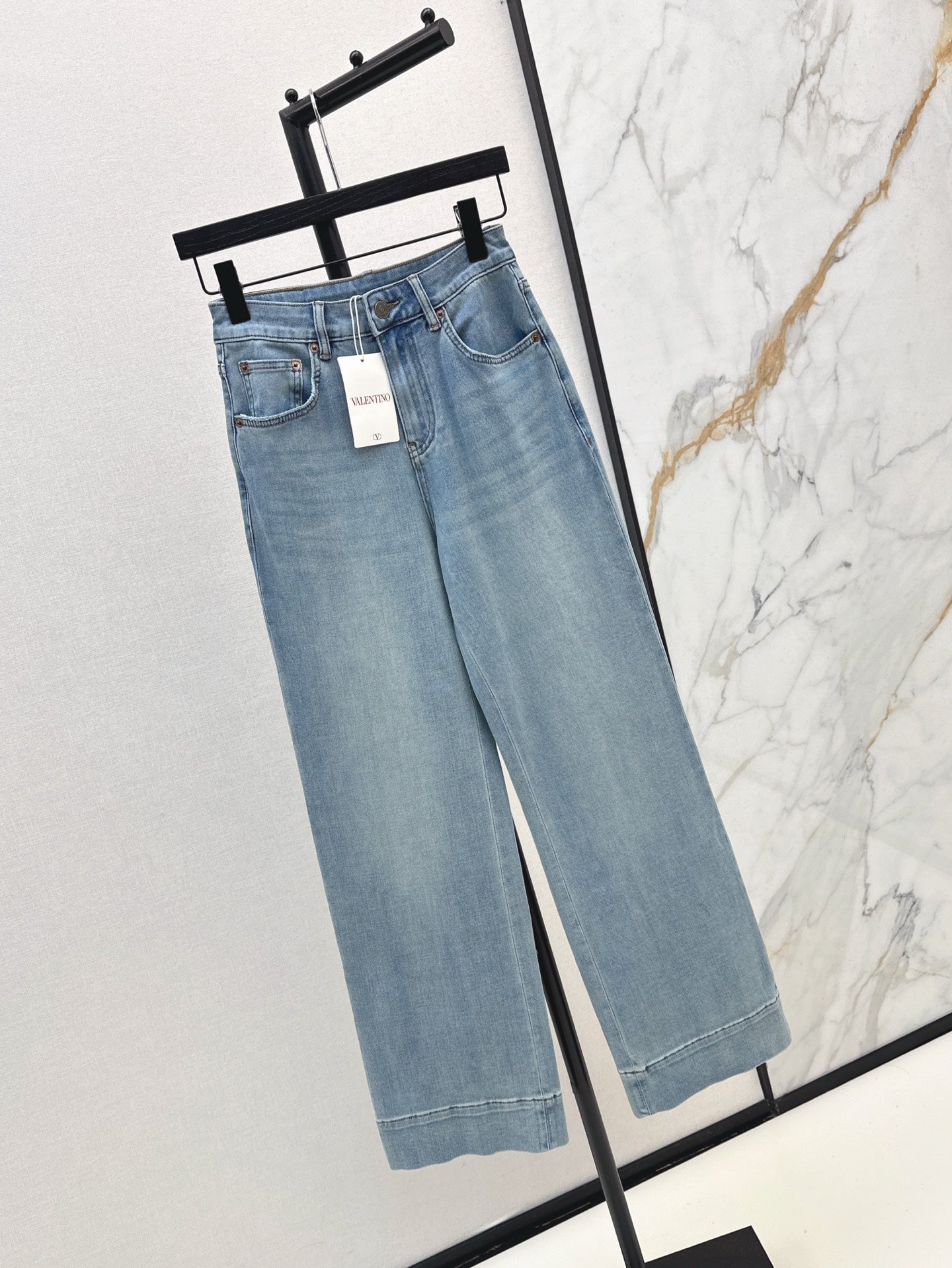 Valen* 25ss straight washed denim straight jeans