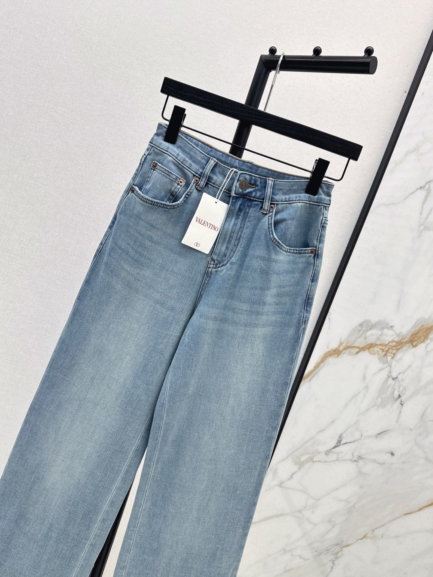 Valen* 25ss straight washed denim straight jeans