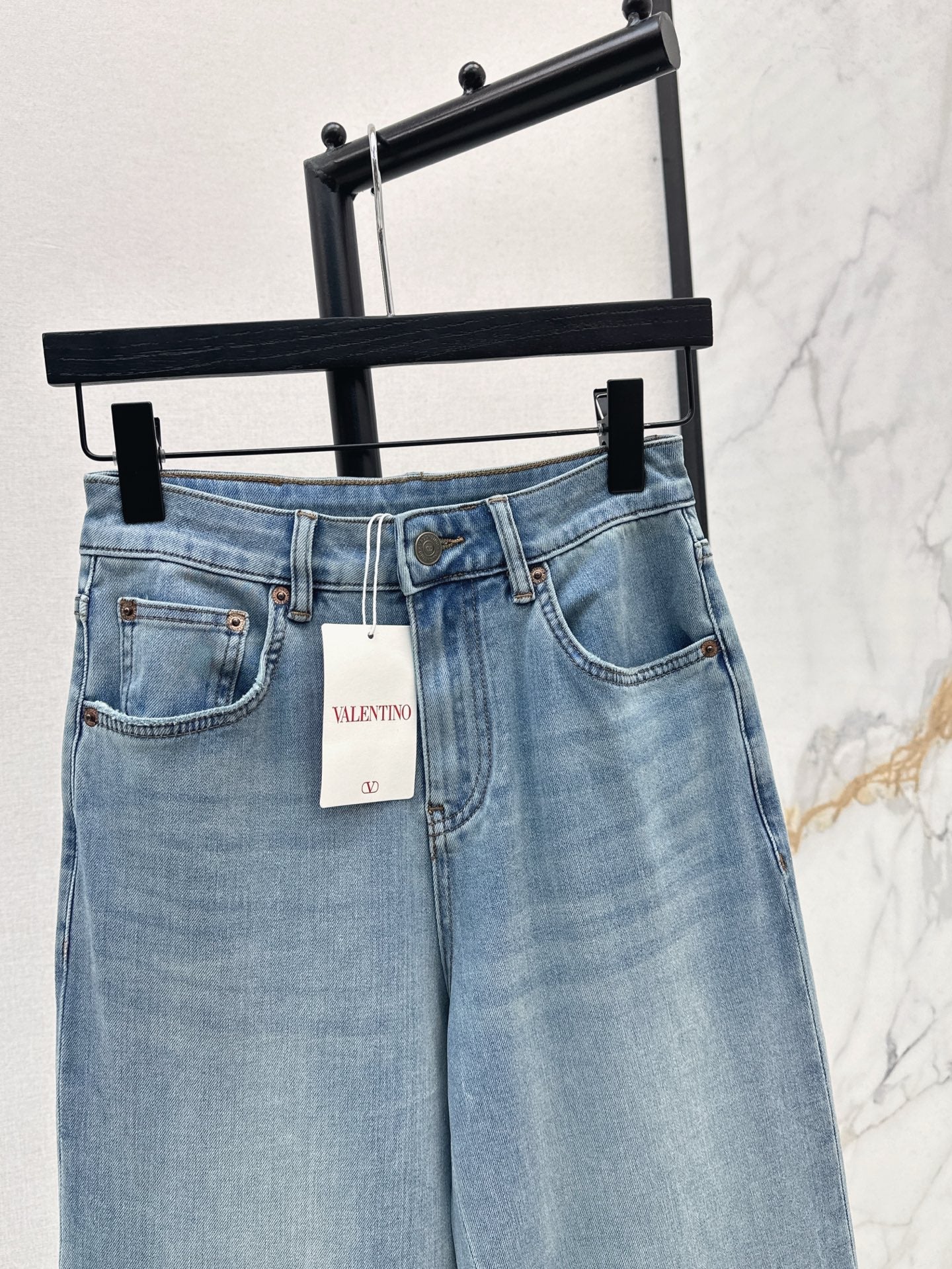 Valen* 25ss straight washed denim straight jeans