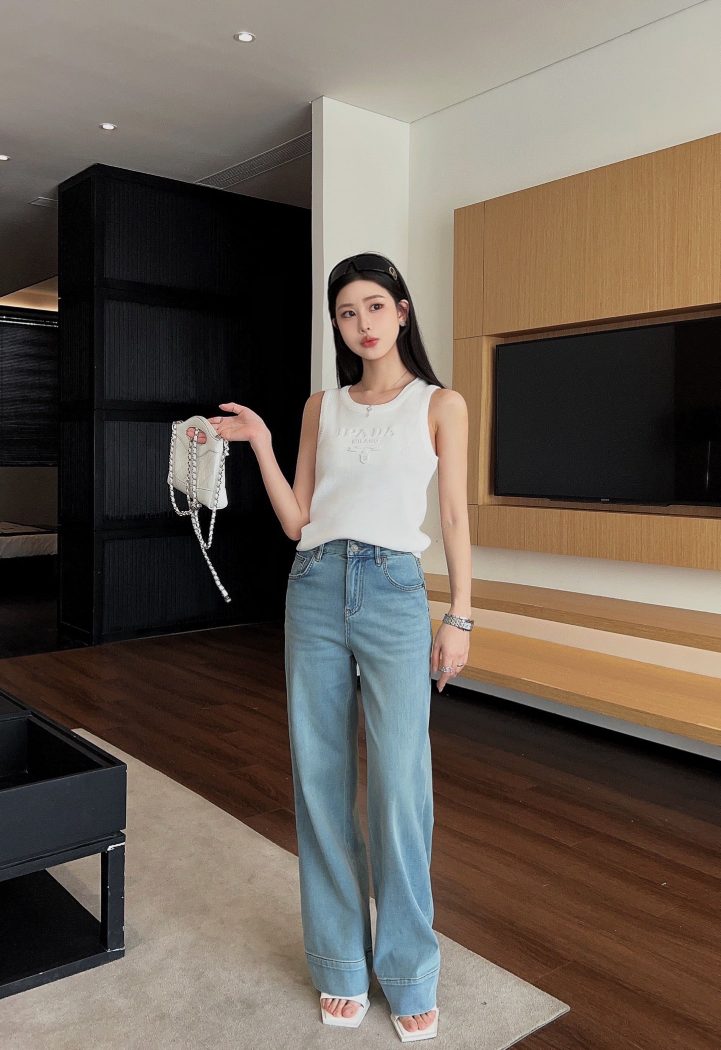 Valen* 25ss straight washed denim straight jeans