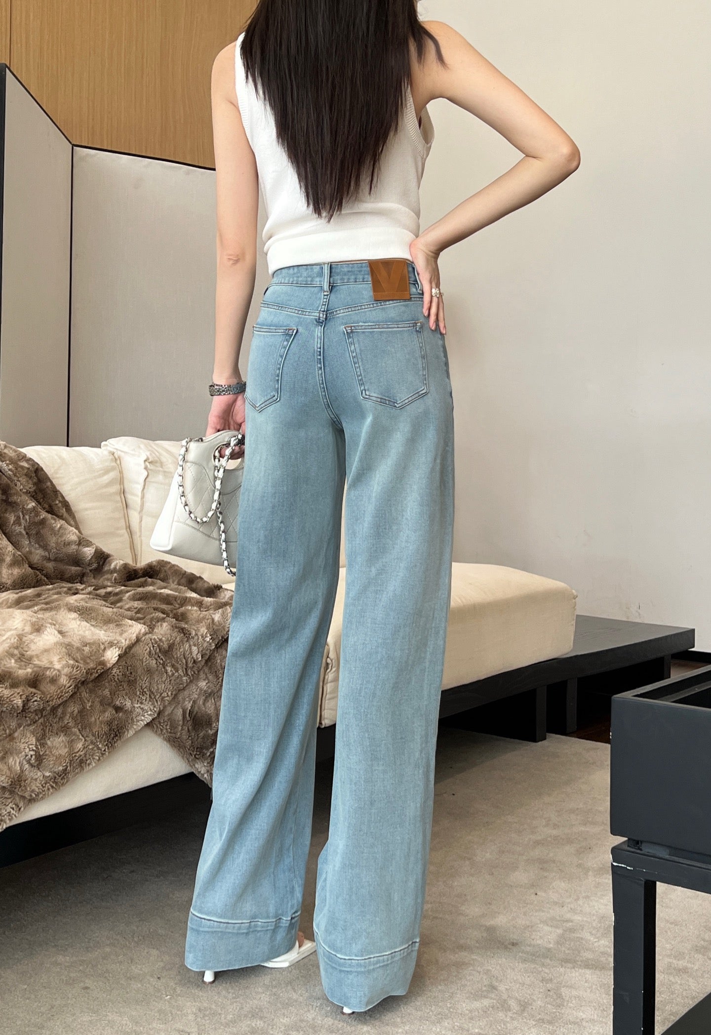 Valen* 25ss straight washed denim straight jeans