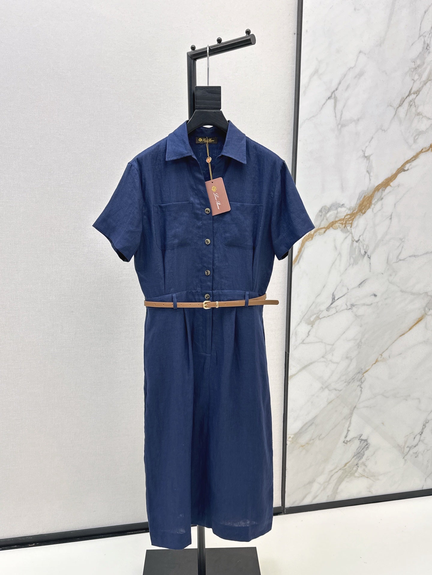 Lor*P 25ss linen belted shirt dress