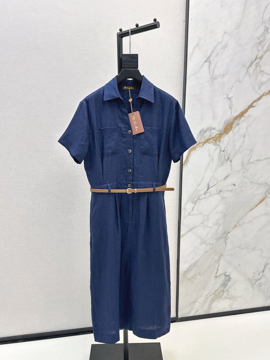Lor*P 25ss linen belted shirt dress