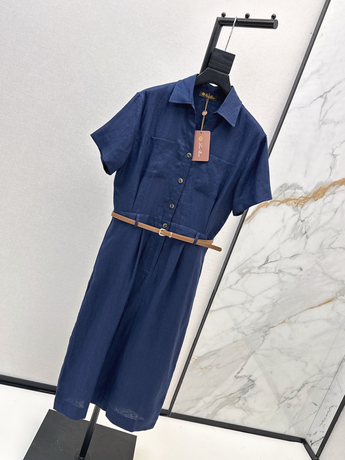 Lor*P 25ss linen belted shirt dress