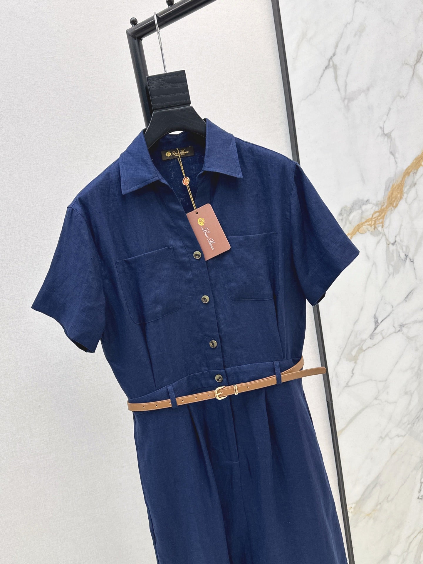 Lor*P 25ss linen belted shirt dress
