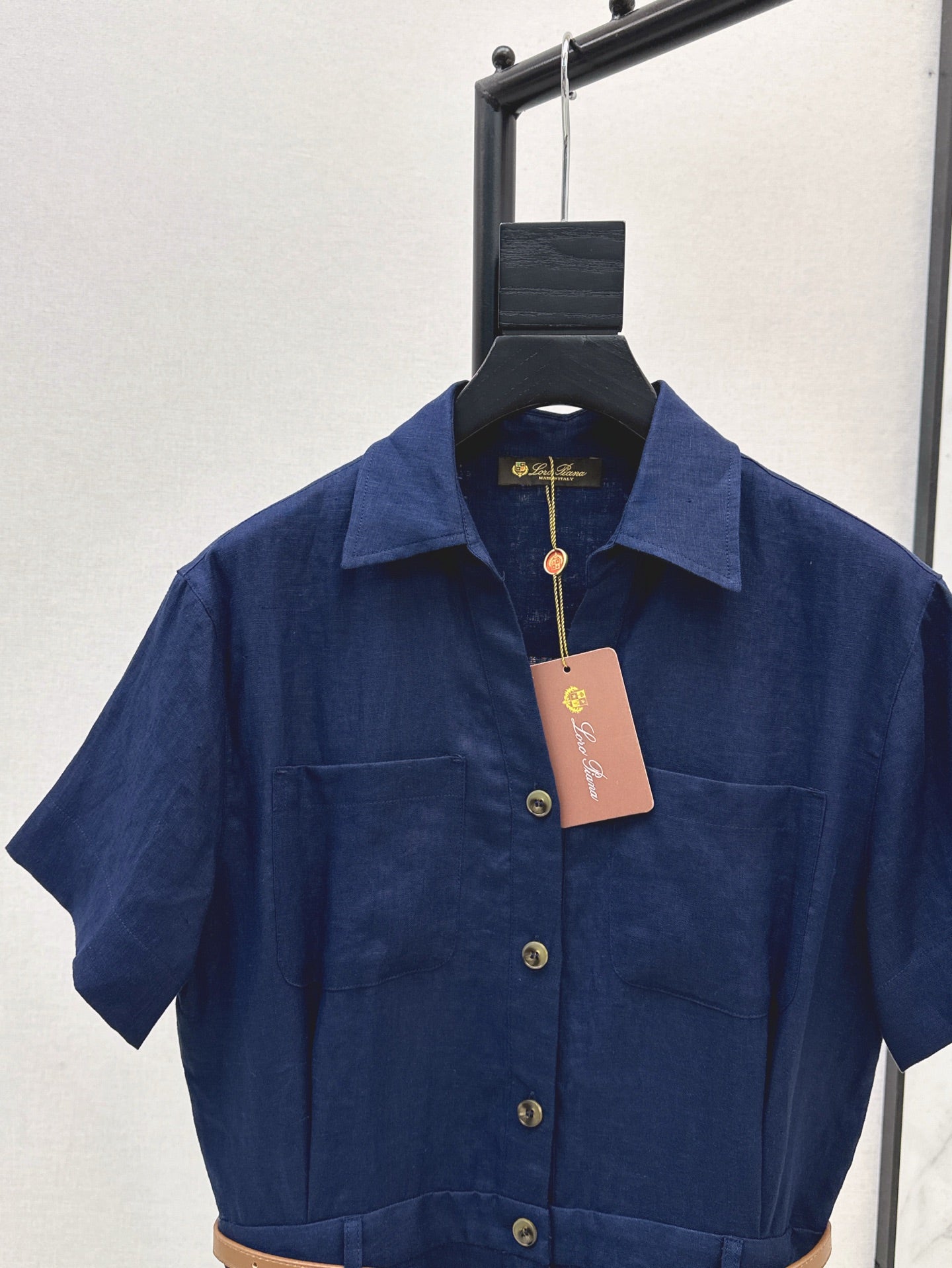 Lor*P 25ss linen belted shirt dress