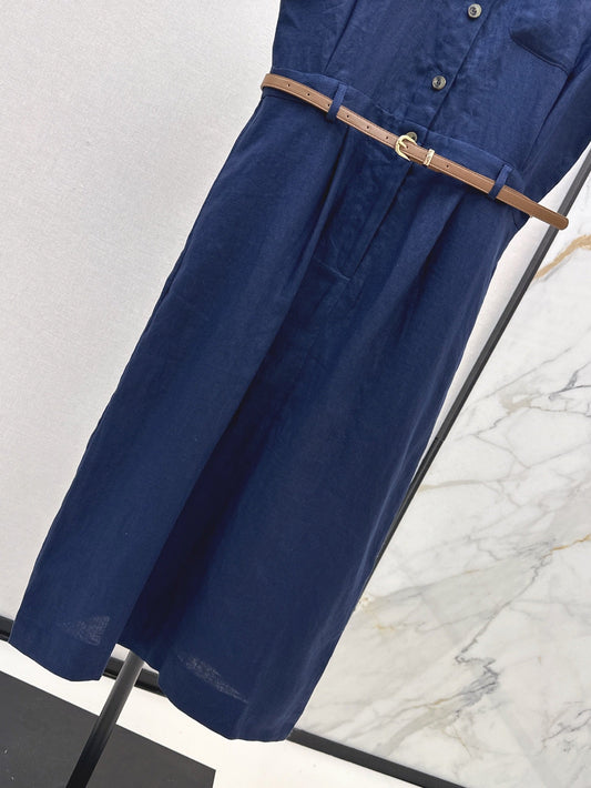 Lor*P 25ss linen belted shirt dress