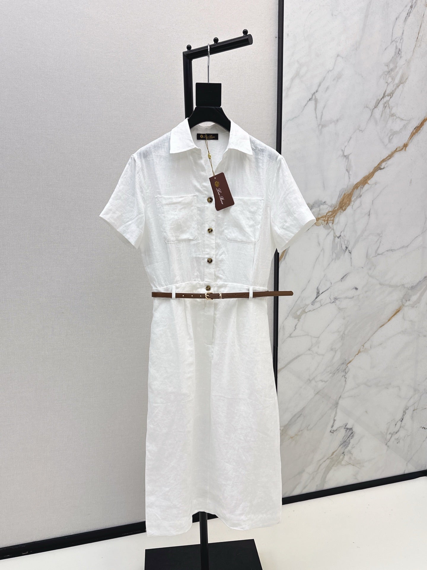 Lor*P 25ss linen belted shirt dress