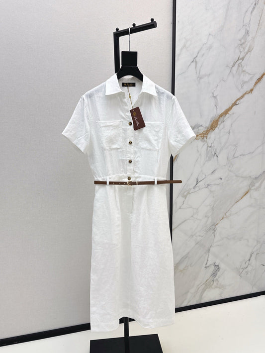Lor*P 25ss linen belted shirt dress