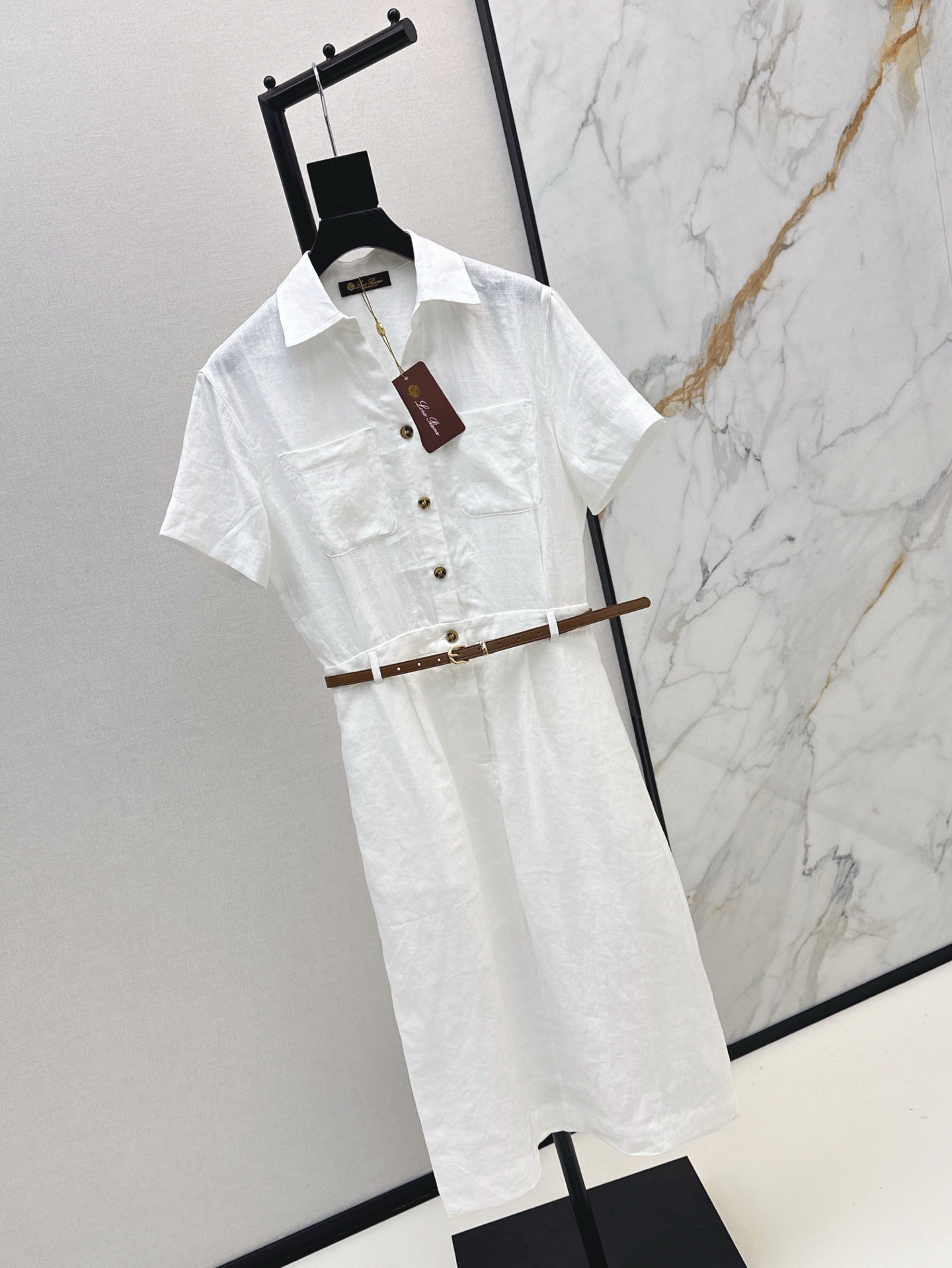 Lor*P 25ss linen belted shirt dress