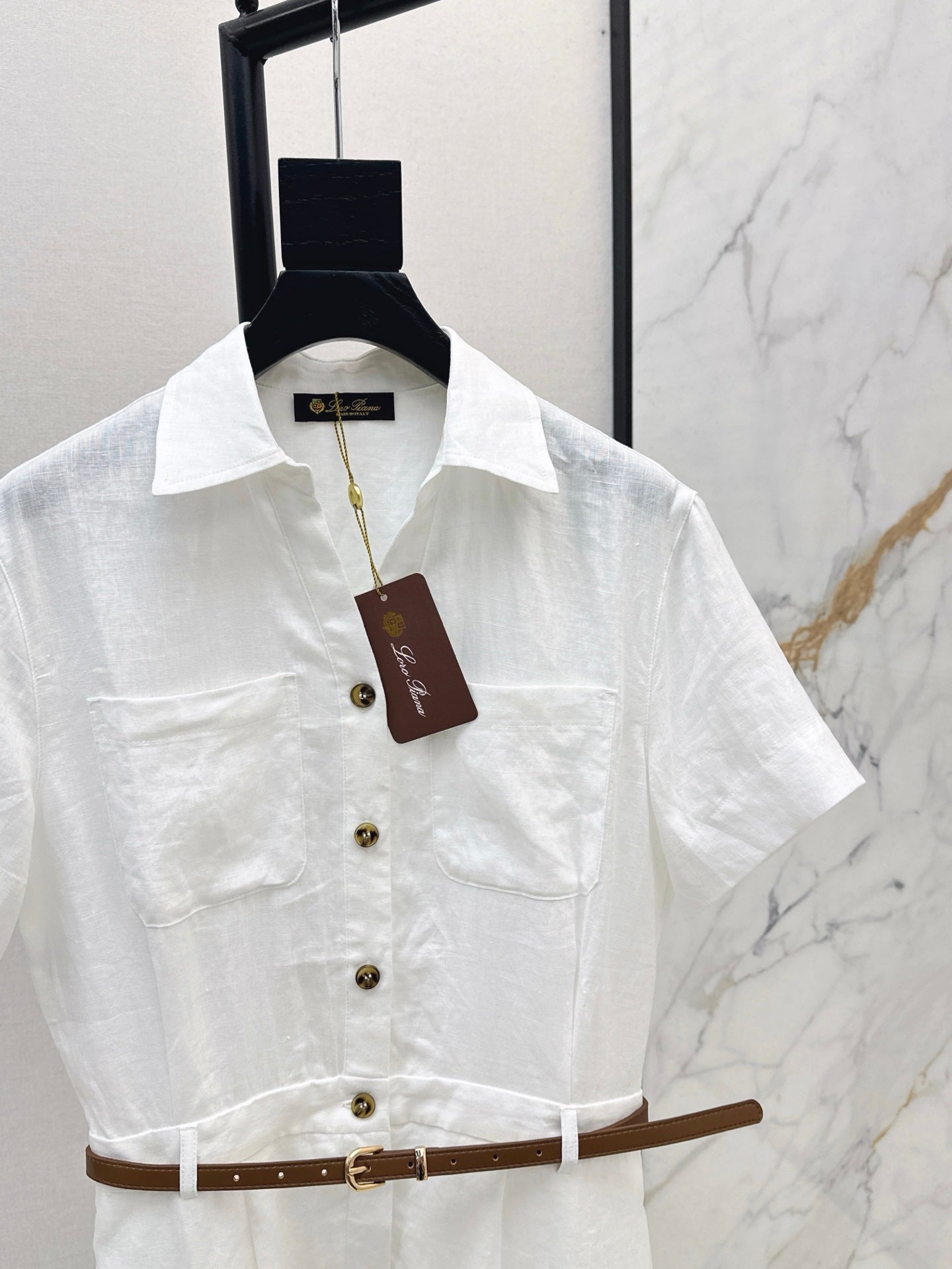 Lor*P 25ss linen belted shirt dress