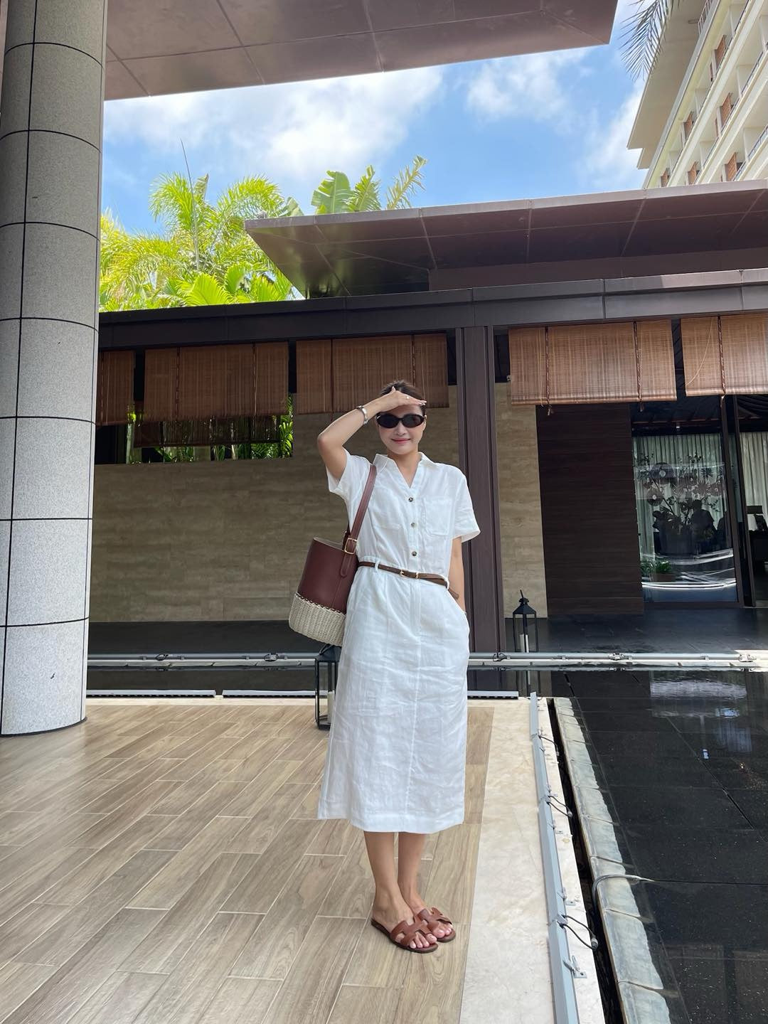 Lor*P 25ss linen belted shirt dress