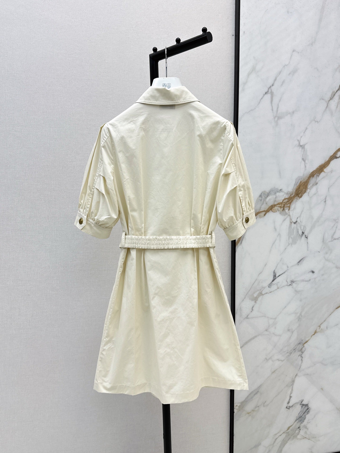 Monc* 25ss button belted mini dress