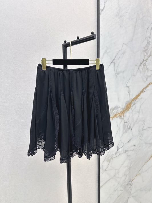 C*nel 25ss lace trim flared skirt