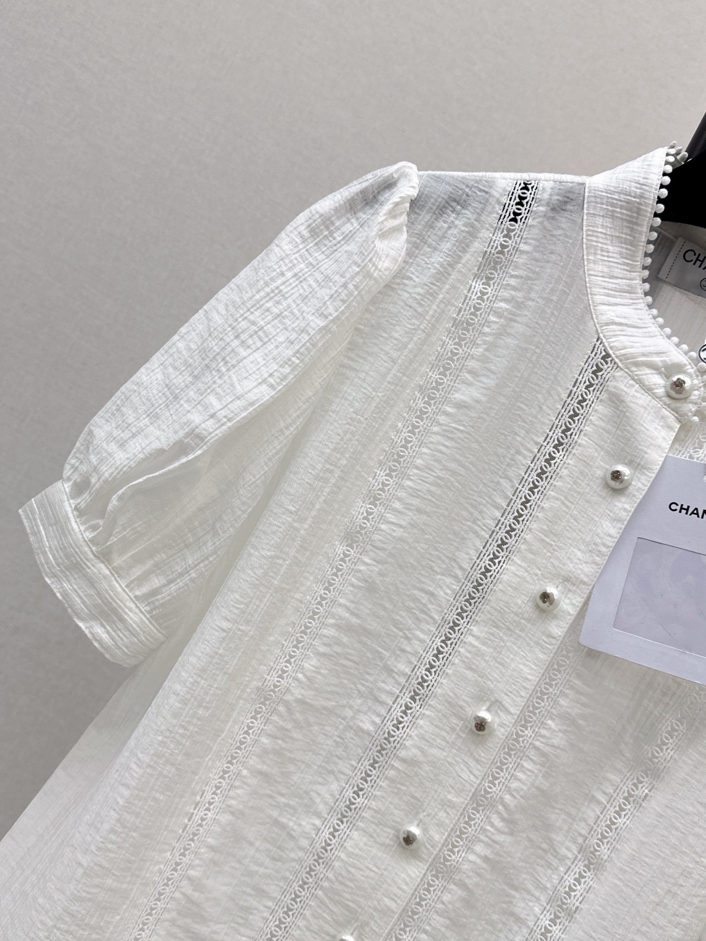 C*nel 25ss embroidered lace shirt