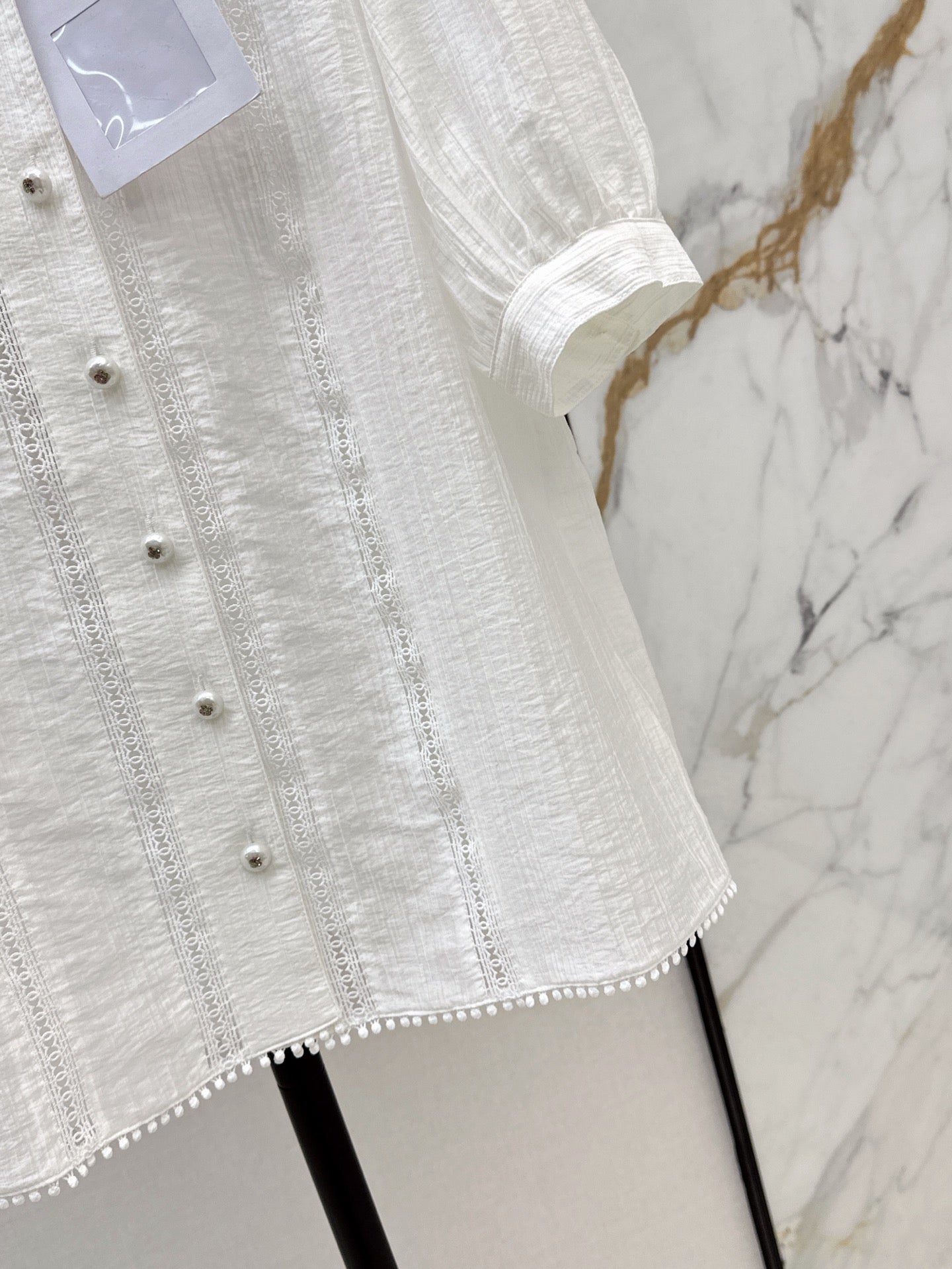 C*nel 25ss embroidered lace shirt