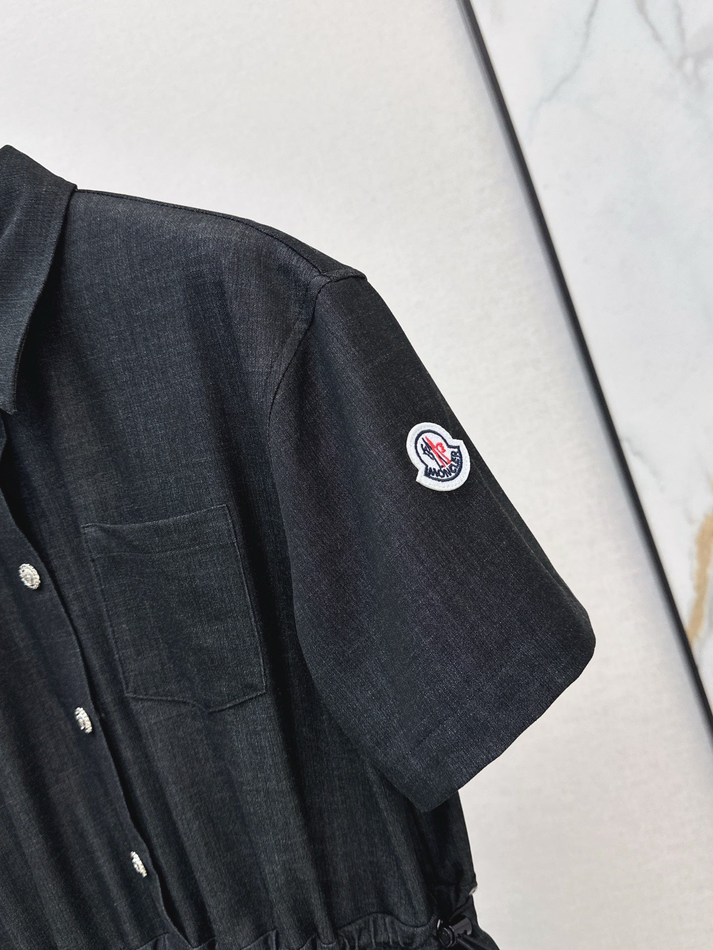 Monc* 25ss mid-length drawstring shirt dress