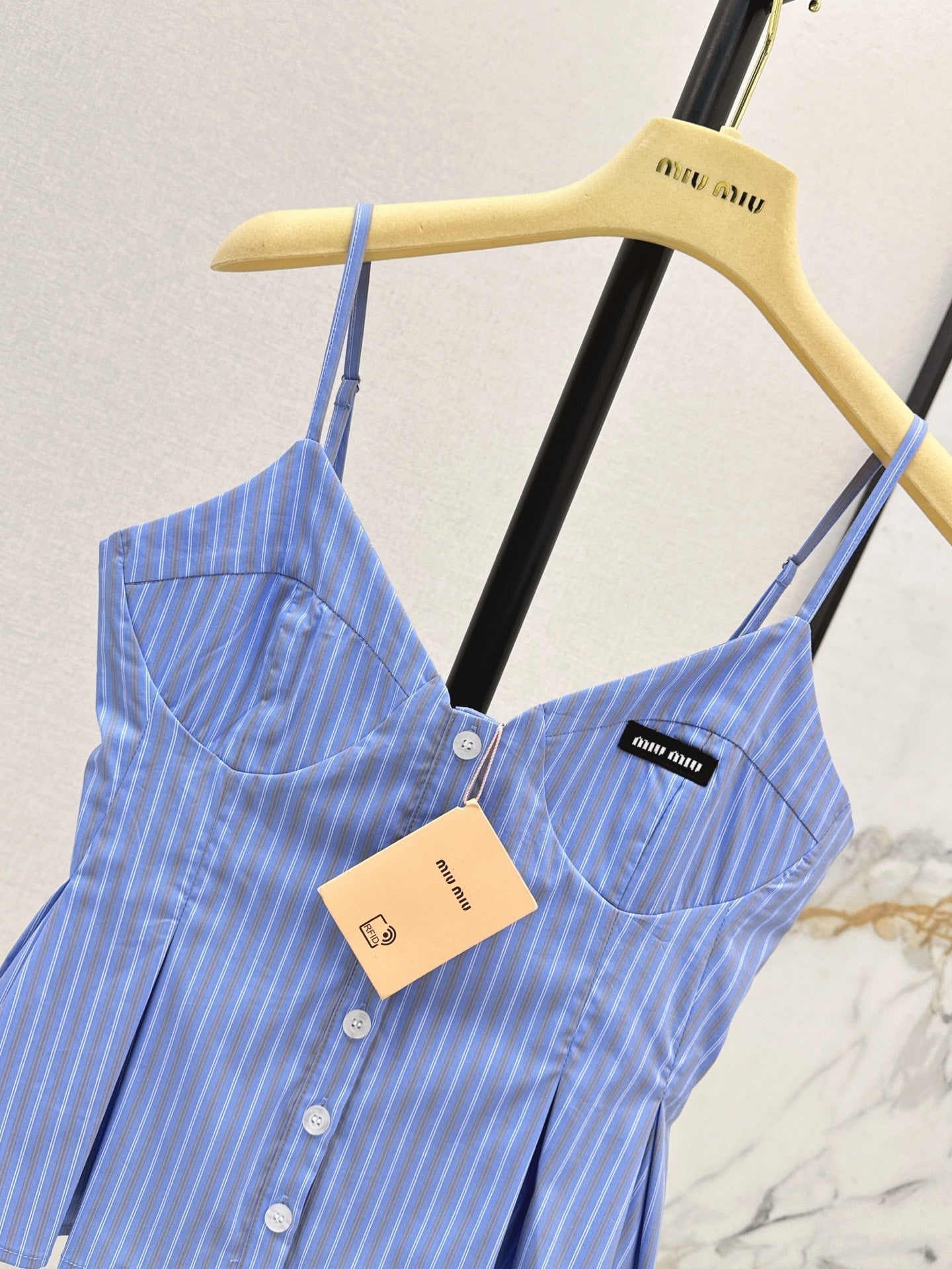 M*u 25ss ruffled striped camisole