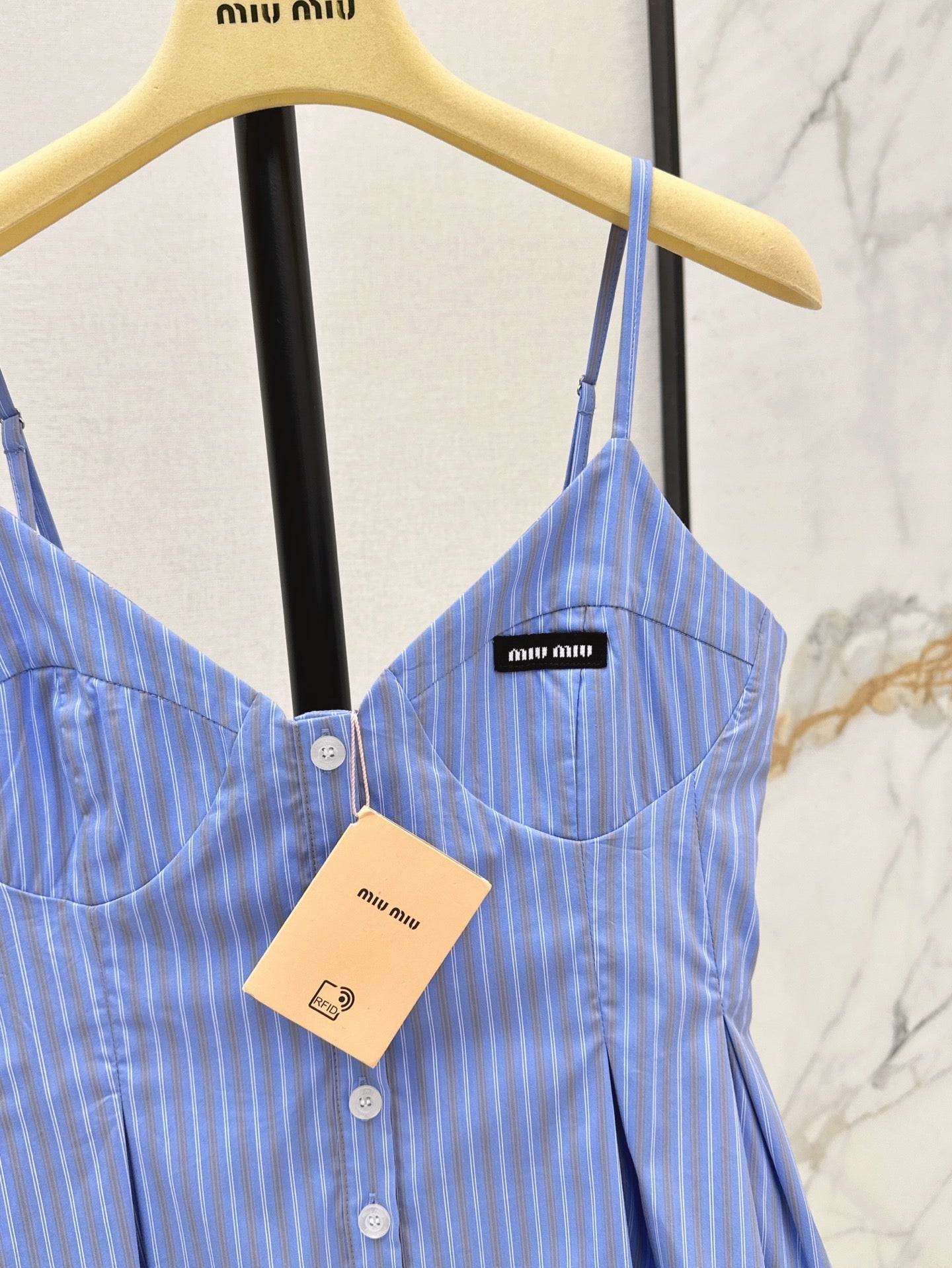 M*u 25ss ruffled striped camisole