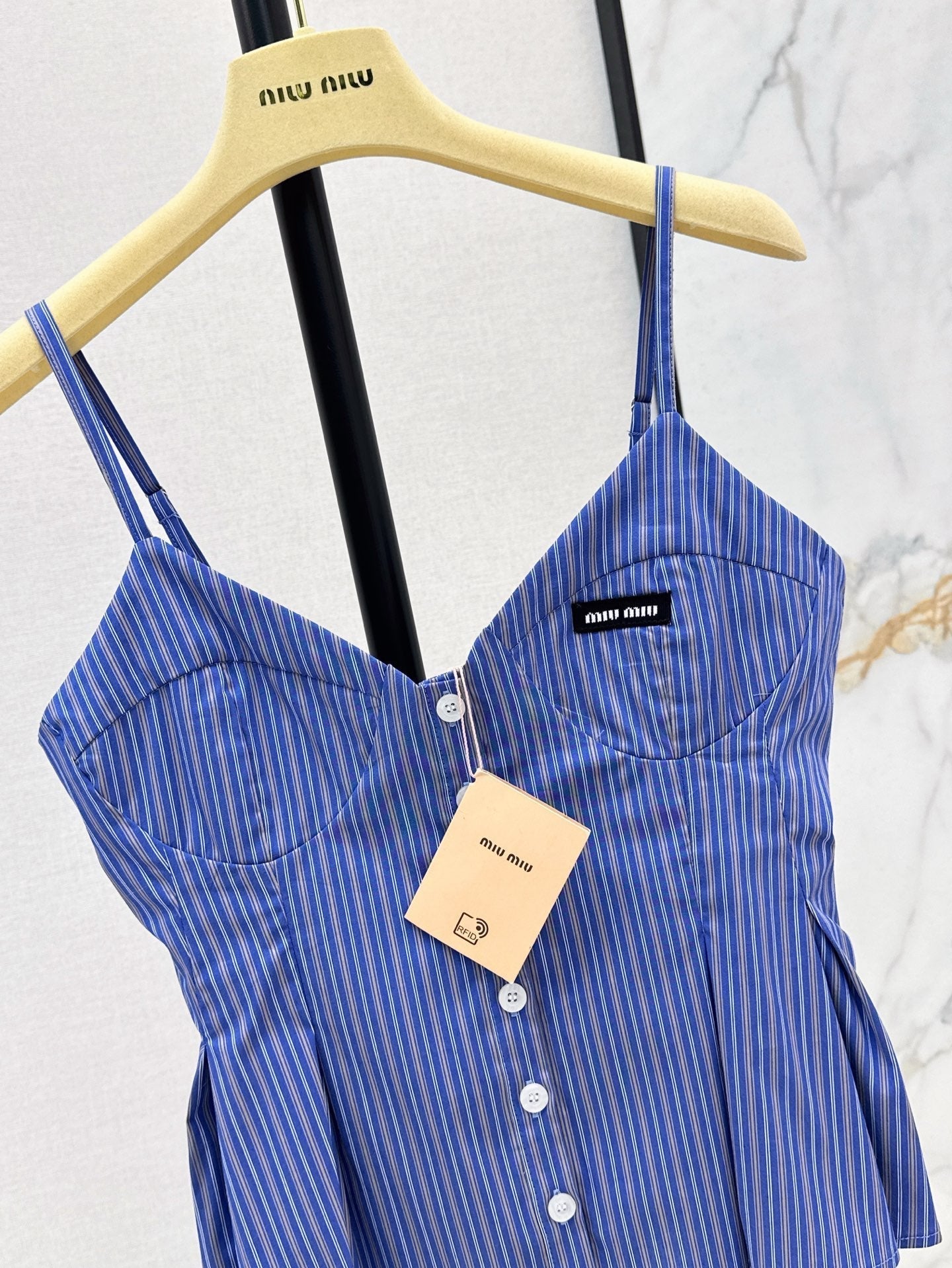 M*u 25ss ruffled striped camisole