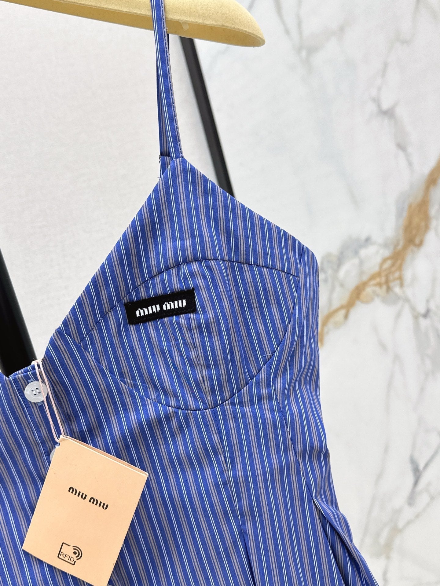 M*u 25ss ruffled striped camisole