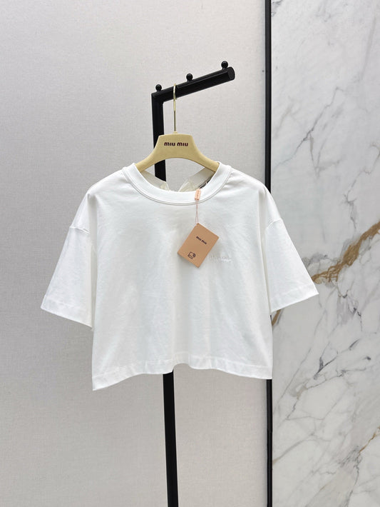 M*u 25ss ribbon back cropped t-shirt